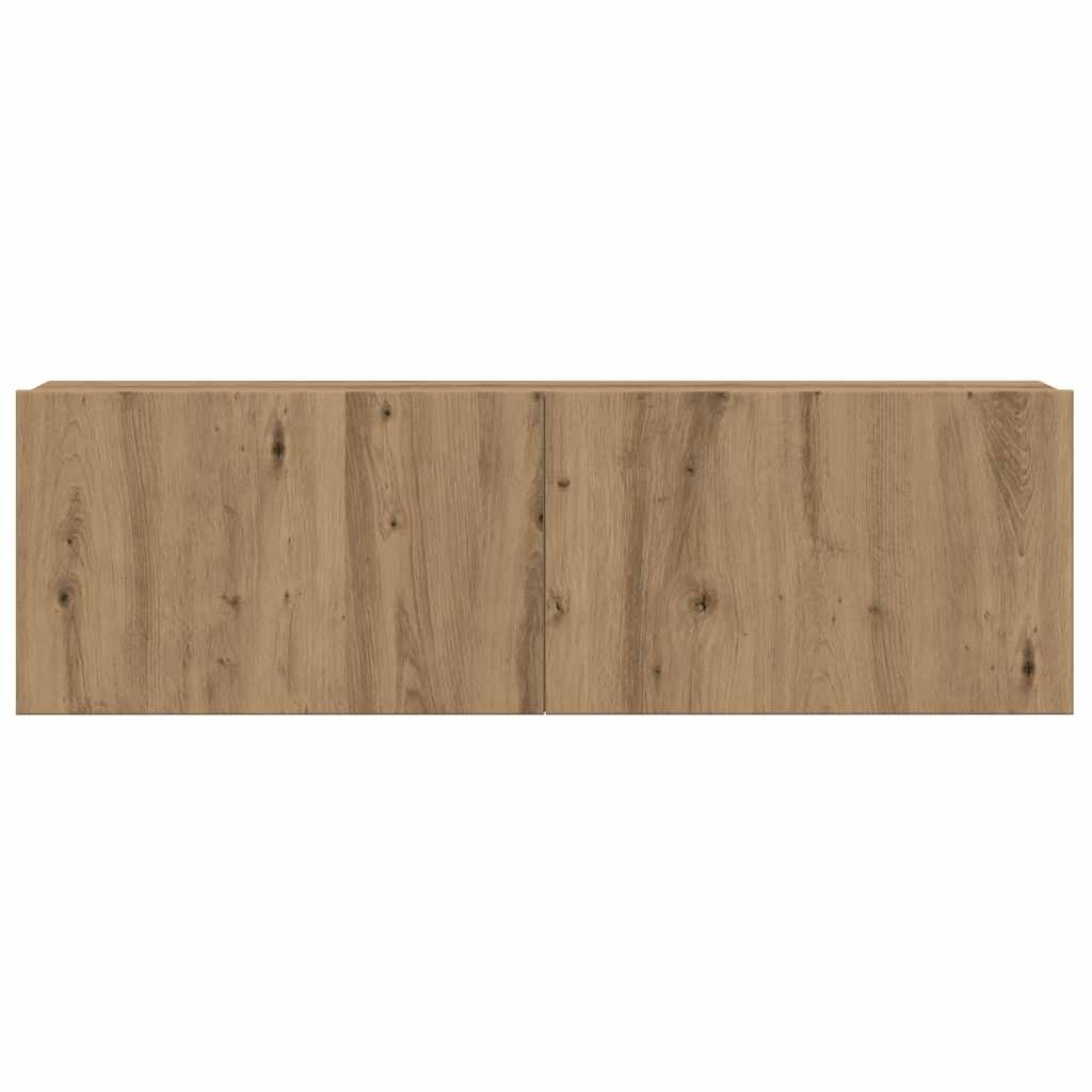 9-Tlg. Tv-Schrank-Set Wandmontage Artisan-Eiche Holzwerkstoff