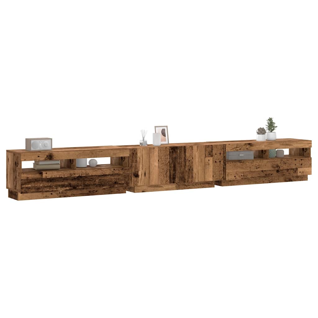 Tv-Schrank Mit Led-Leuchten Artisan-Eiche 300X35X40 Cm