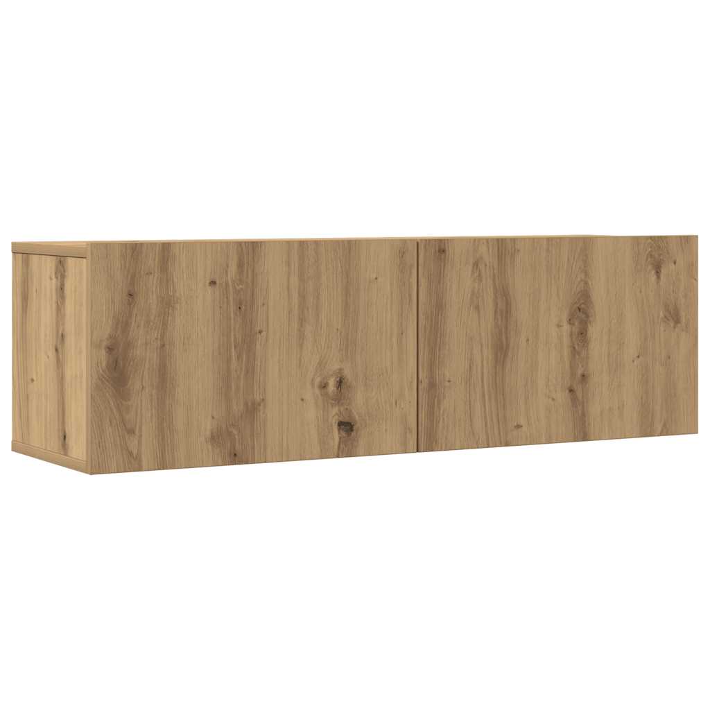 3-Tlg. Tv-Schrank-Set Wandmontage Artisan-Eiche Holzwerkstoff