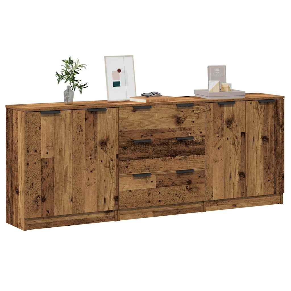 Sideboards 3 Stk. Artisan-Eiche 60X30X70 Cm Holzwerkstoff