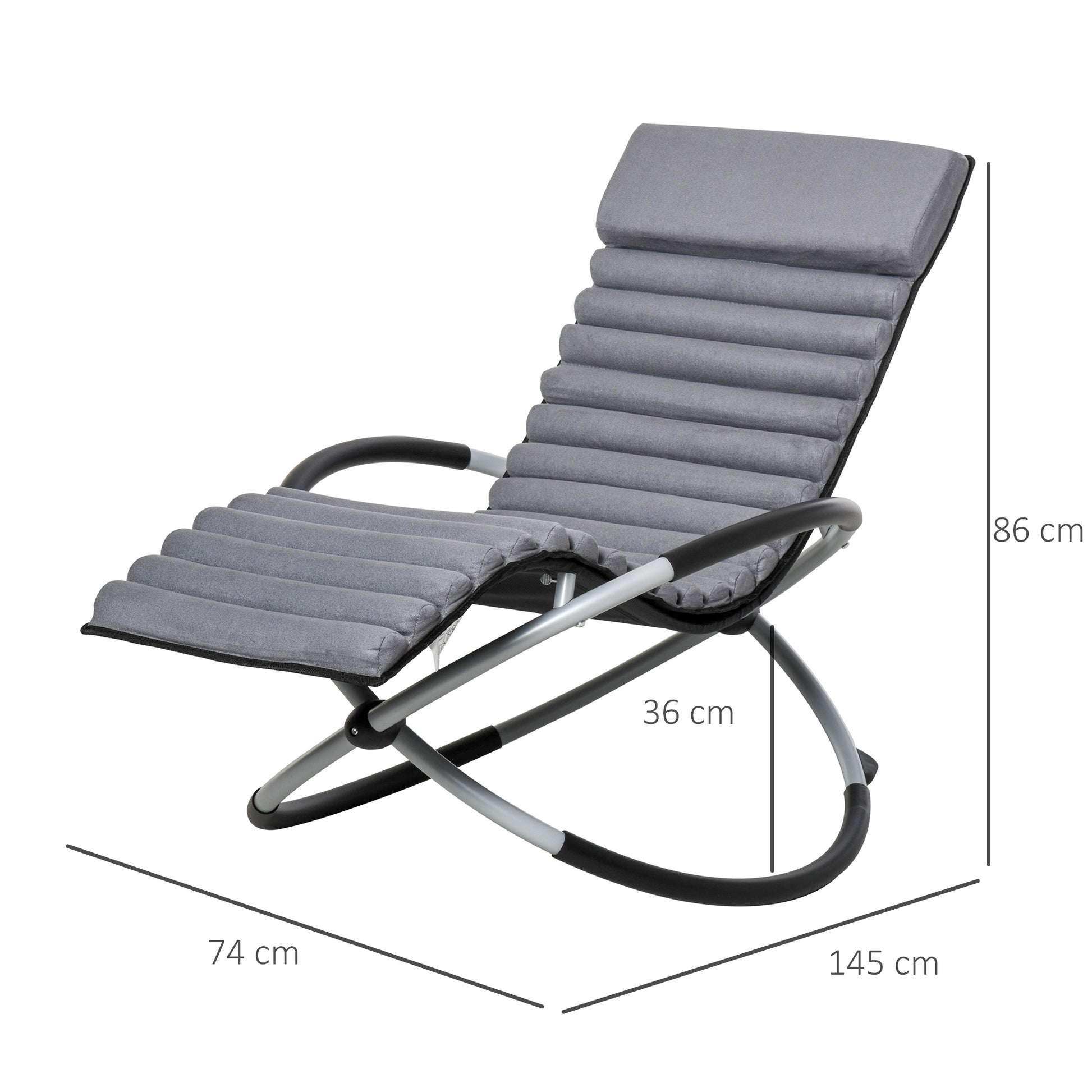 Schaukelstuhl ergonomischer 2 In 1 Gartenstuh Schaukelliege Metall Texteline kugelförmig