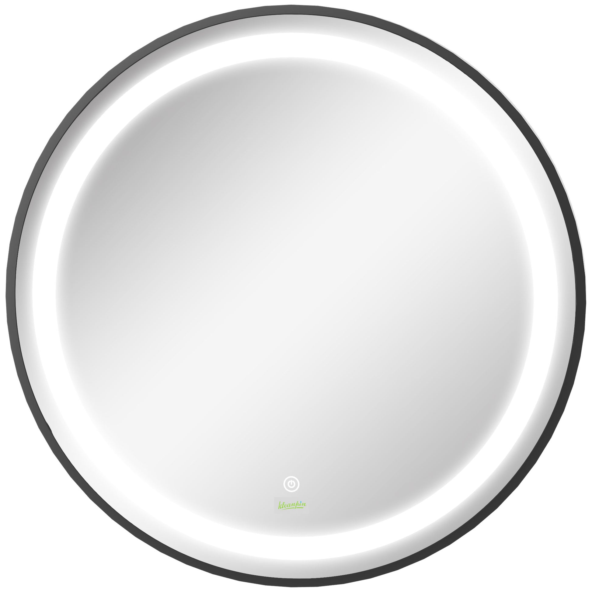 Badezimmerspiegel, LED-Beleuchtung, dimmbar, 3 Lichtfarben, Metallrahmen, Ø60 cm