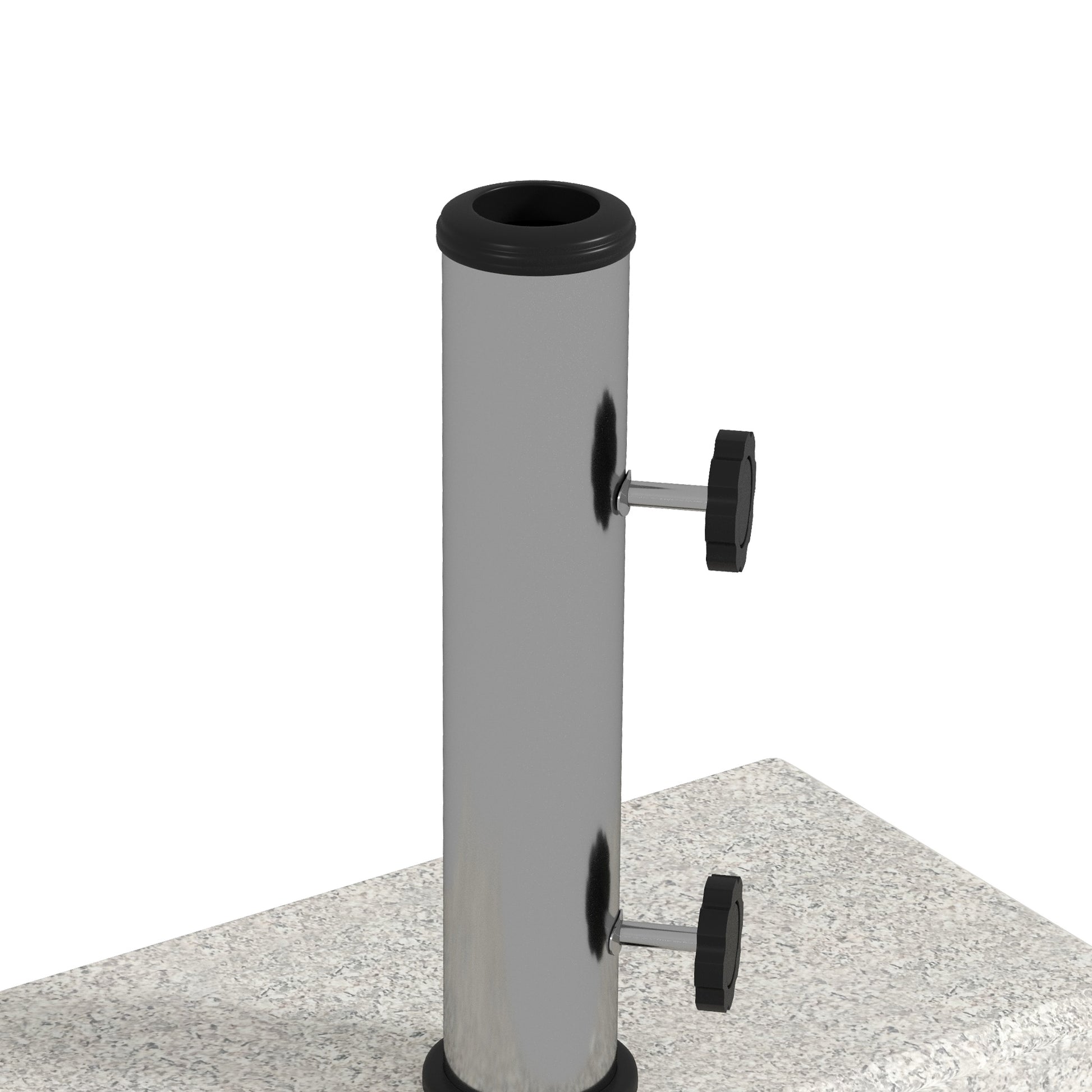 Sonnenschirmständer 25 kg, Schirmfuß aus Granit, für Schirmstöcke Ø32/38/48 mm, Grau