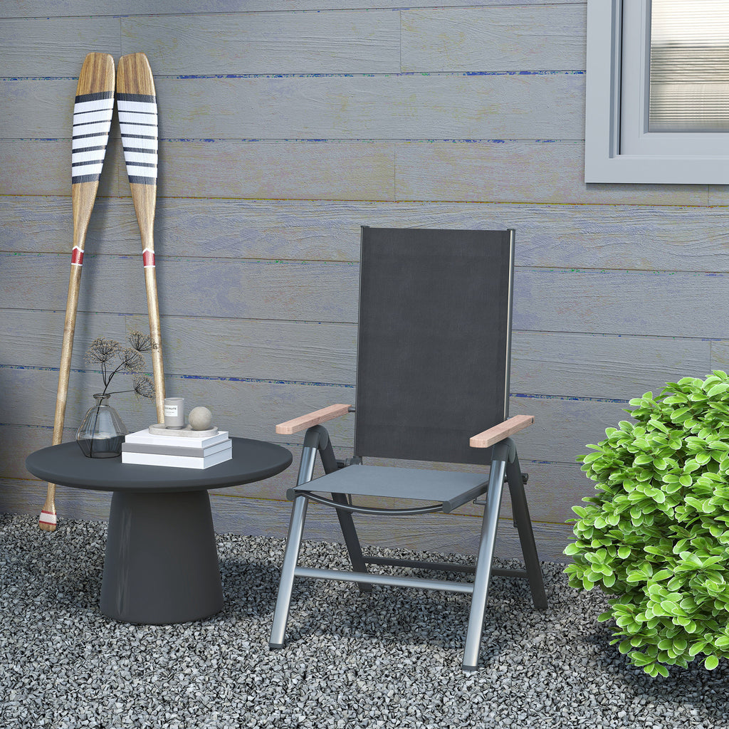Gartenstuhl aus Stahl Klappstuhl mit Armlehnen klappbar Balkonstuhl 120kg Belastbar