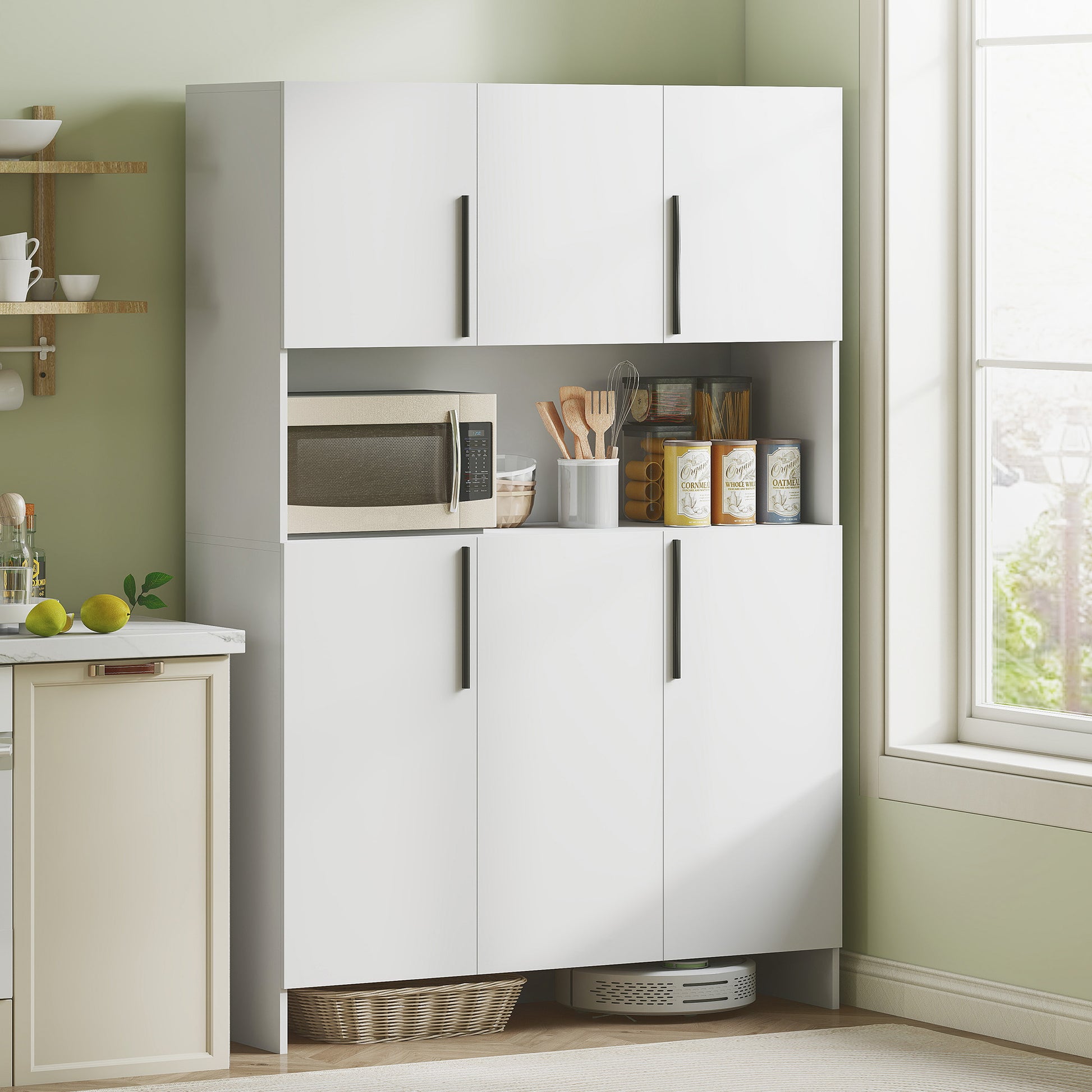 Küchenschrank für Küche, Wohnzimmer, Esszimmer, Schränke, Regale, Mikrowellenablage, Spanplatte