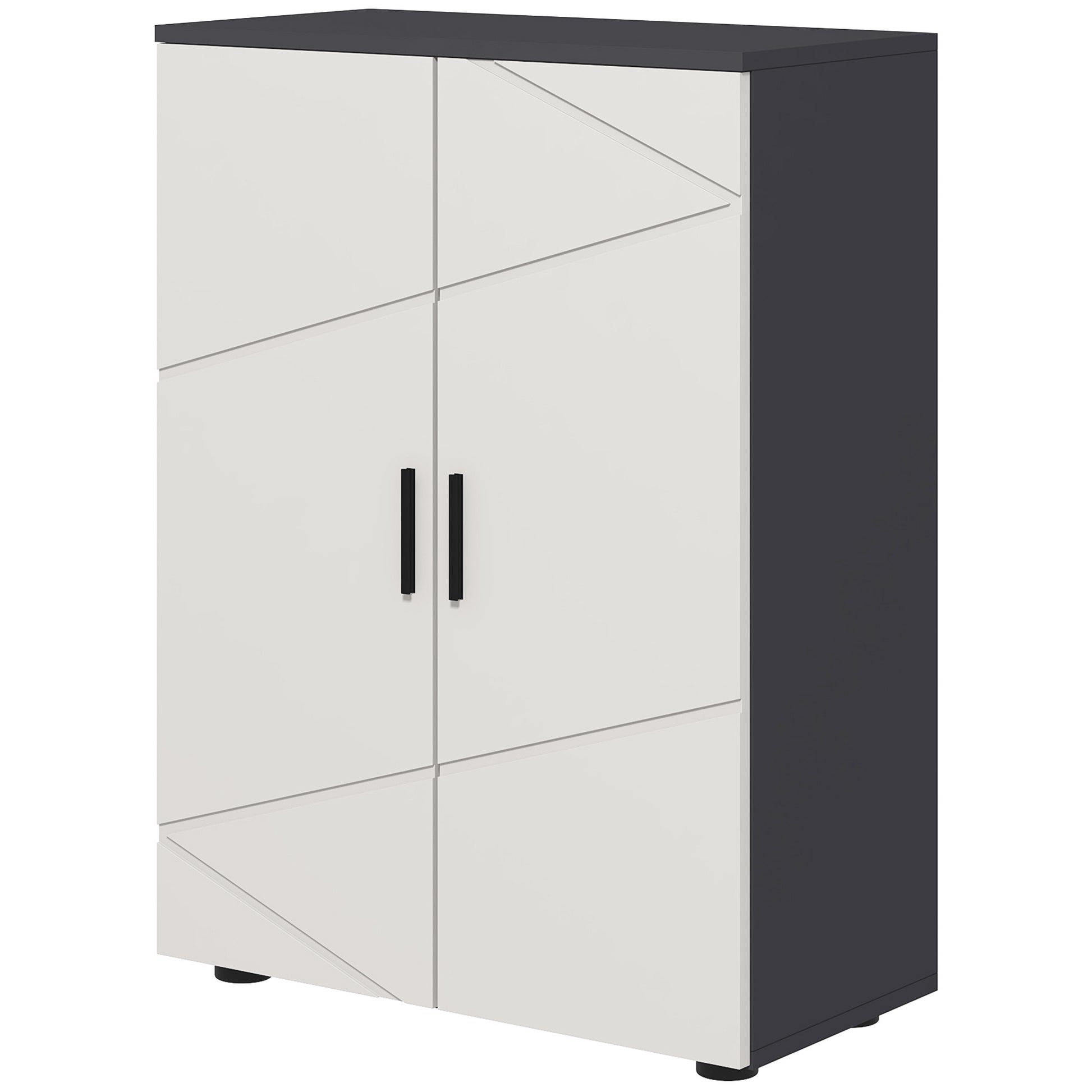 Badezimmerschrank, Badkommode, verstellbare Regale, bis zu 25 kg belastbar, Grau