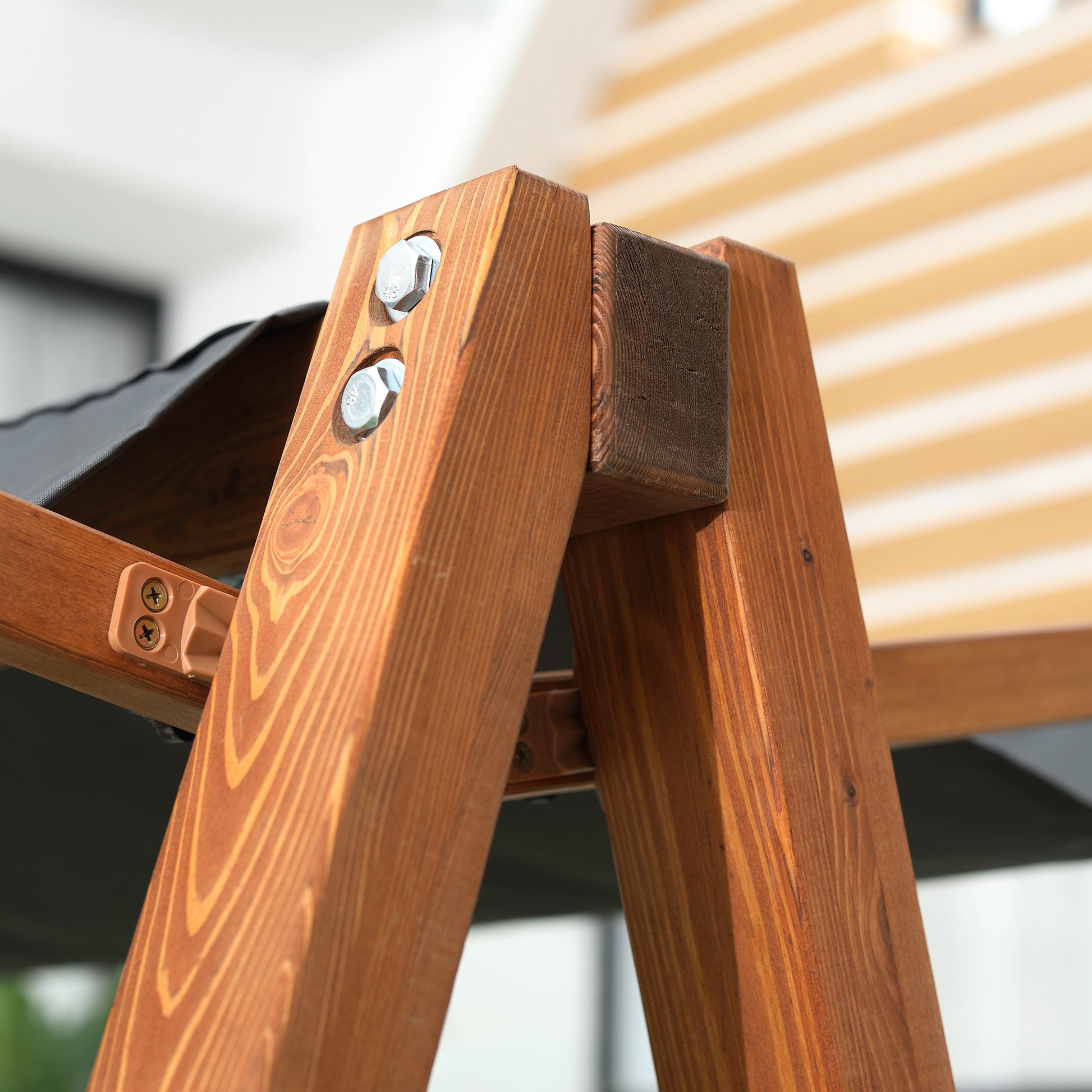 3-Sitzer Gartenschaukel mit verstellbarem Sonnendach Schaukelbank belast 250kg Grau+Teak