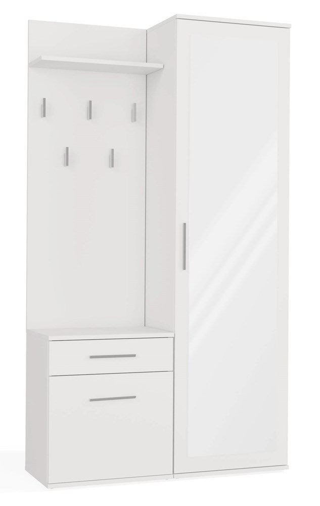 Garderobenset DUO mit Spiegel – Kleiderschrank, Schuhschrank & Garderobe