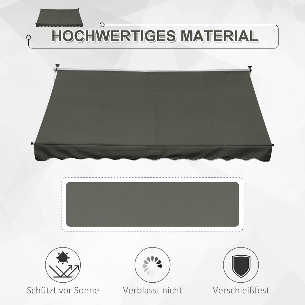 Terrassenmarkise mit Handkurbel höhenverstellbar, witterungsbeständig Balkonmarkise 150cm B