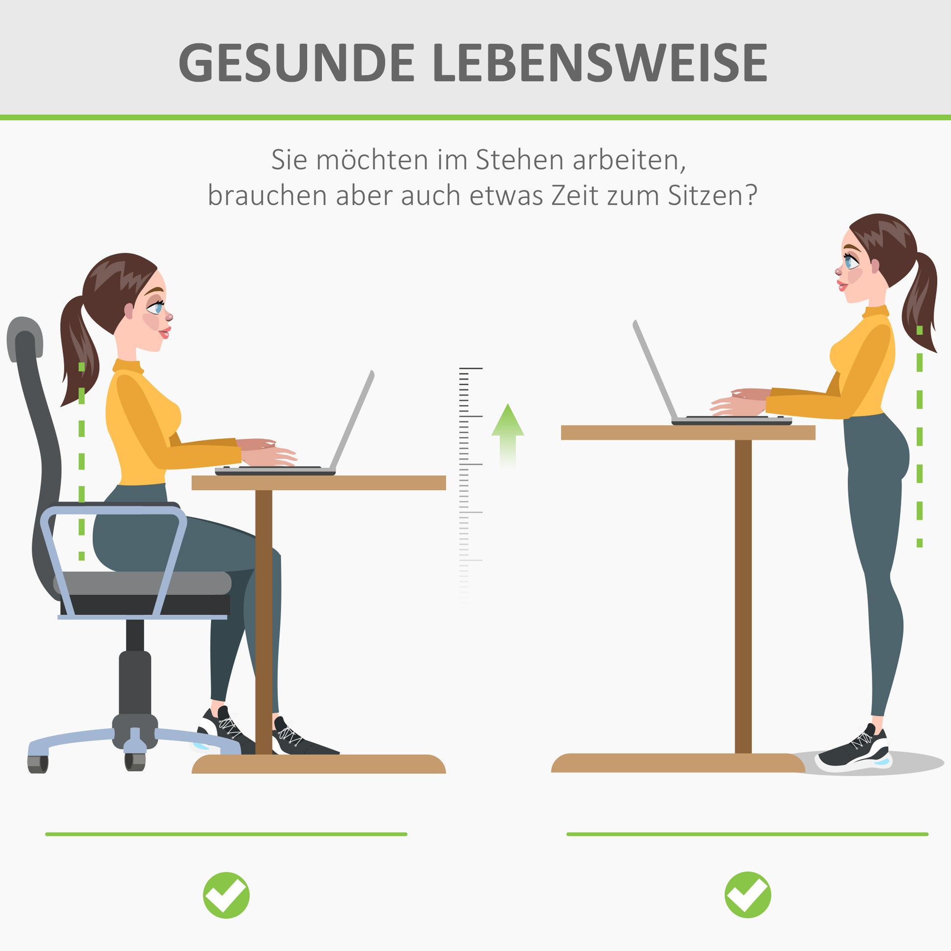 Höhenverstellbarer Schreibtisch Elektrisch 140 x 70 cm mit Memory-Steuerung, 4 tlg. Tischplatte