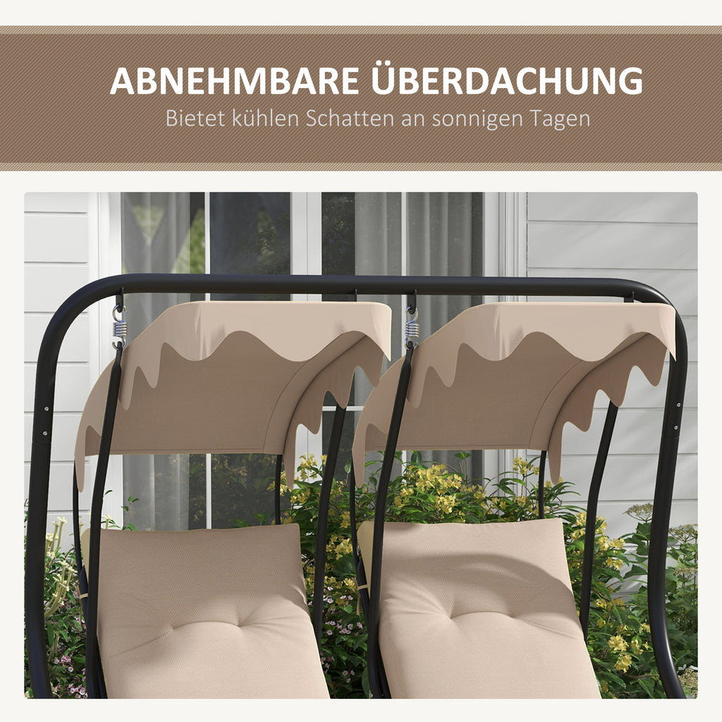 Gartenschaukel, wetterbeständig,2 getrennte Size, Getränkehalter, 170 cm x 136 cm x 170 cm