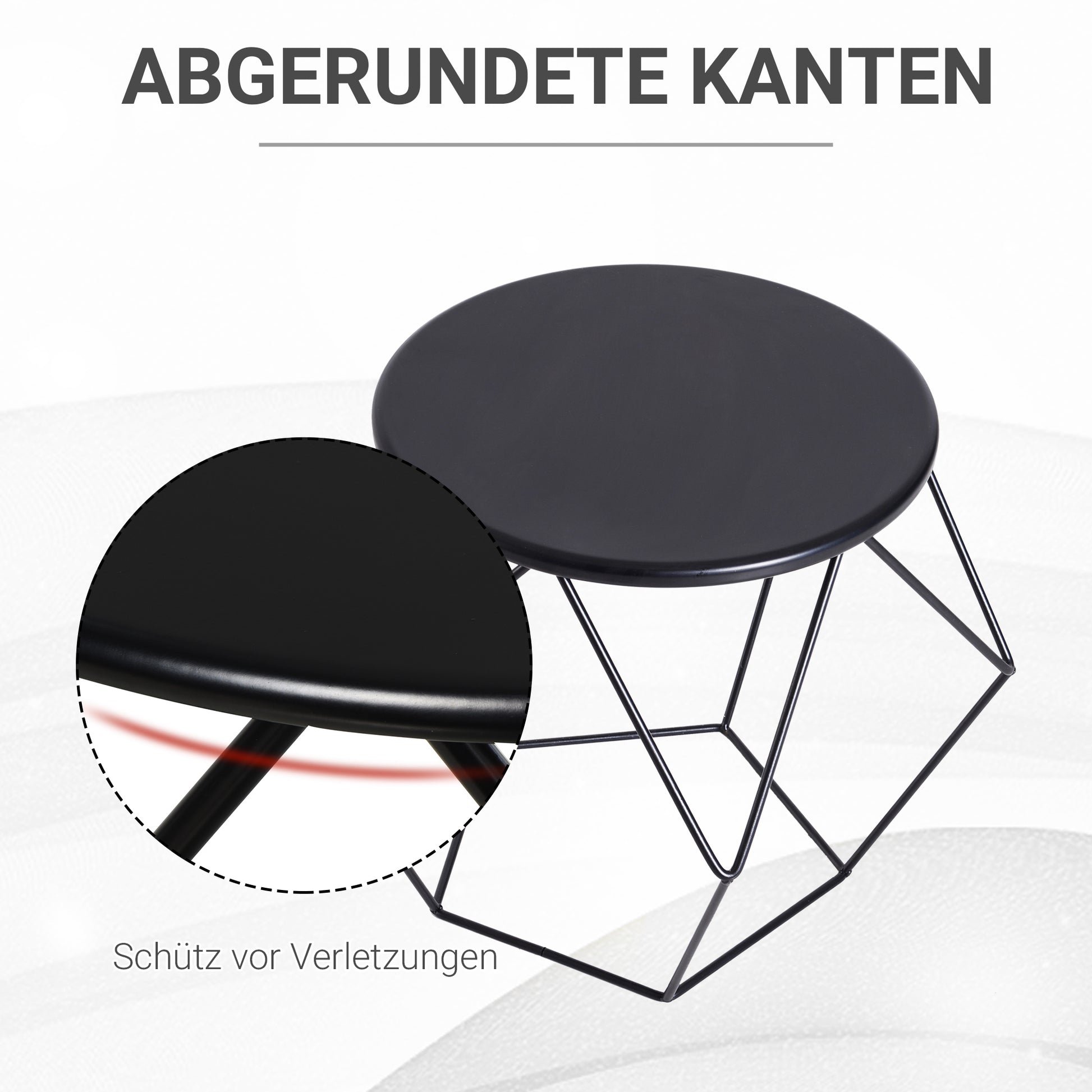 Couchtisch im Industrie-Design, Couchtisch, Metalltisch, Schwarz