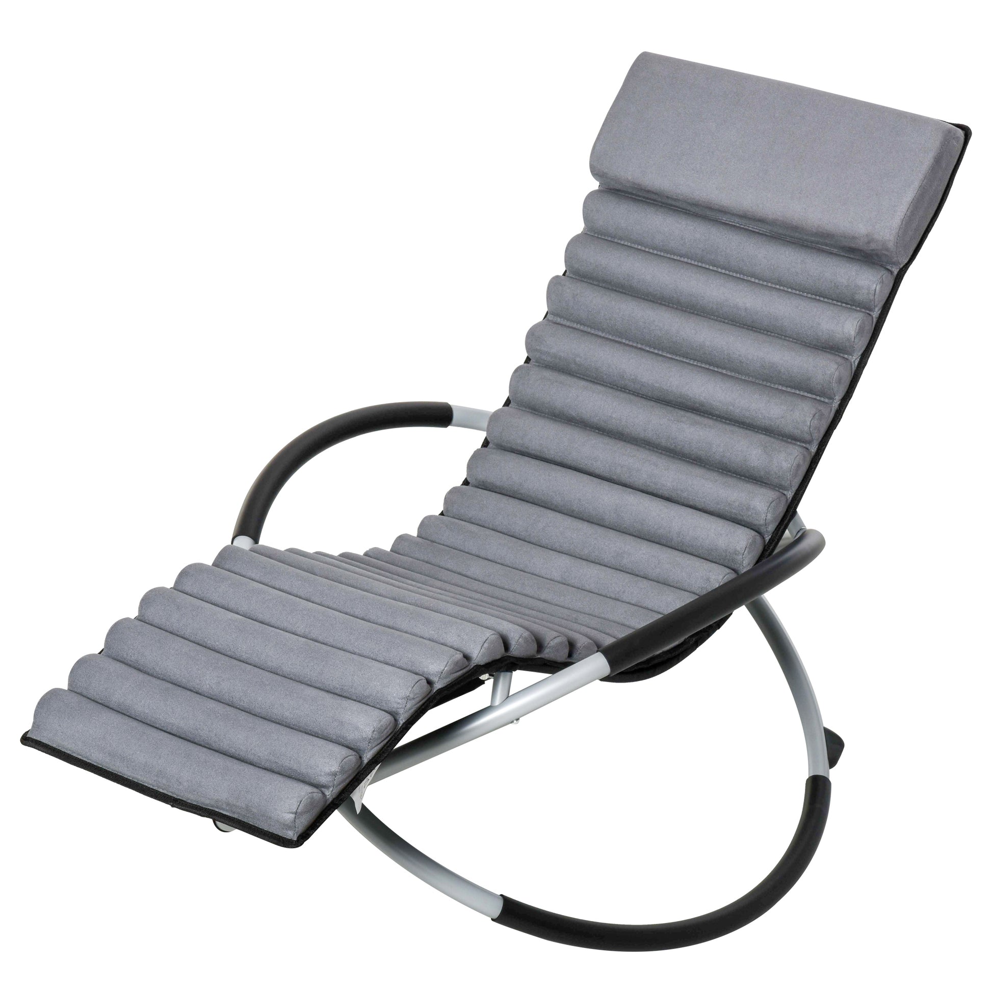 Schaukelstuhl ergonomischer 2 In 1 Gartenstuh Schaukelliege Metall Texteline kugelförmig