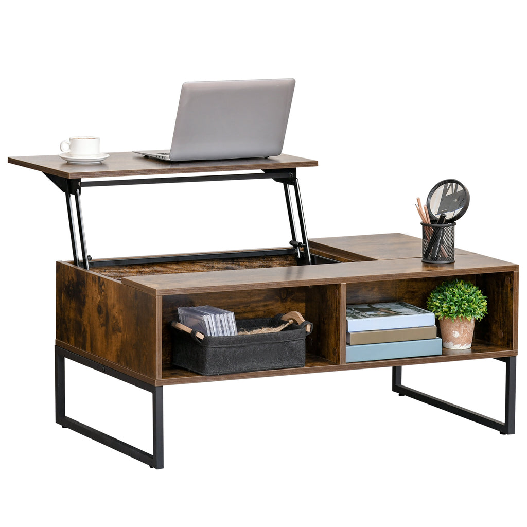 Couchtisch mit Höhenverstellbarer Platte Spanplatte Braun 100 x 60 x 44 cm