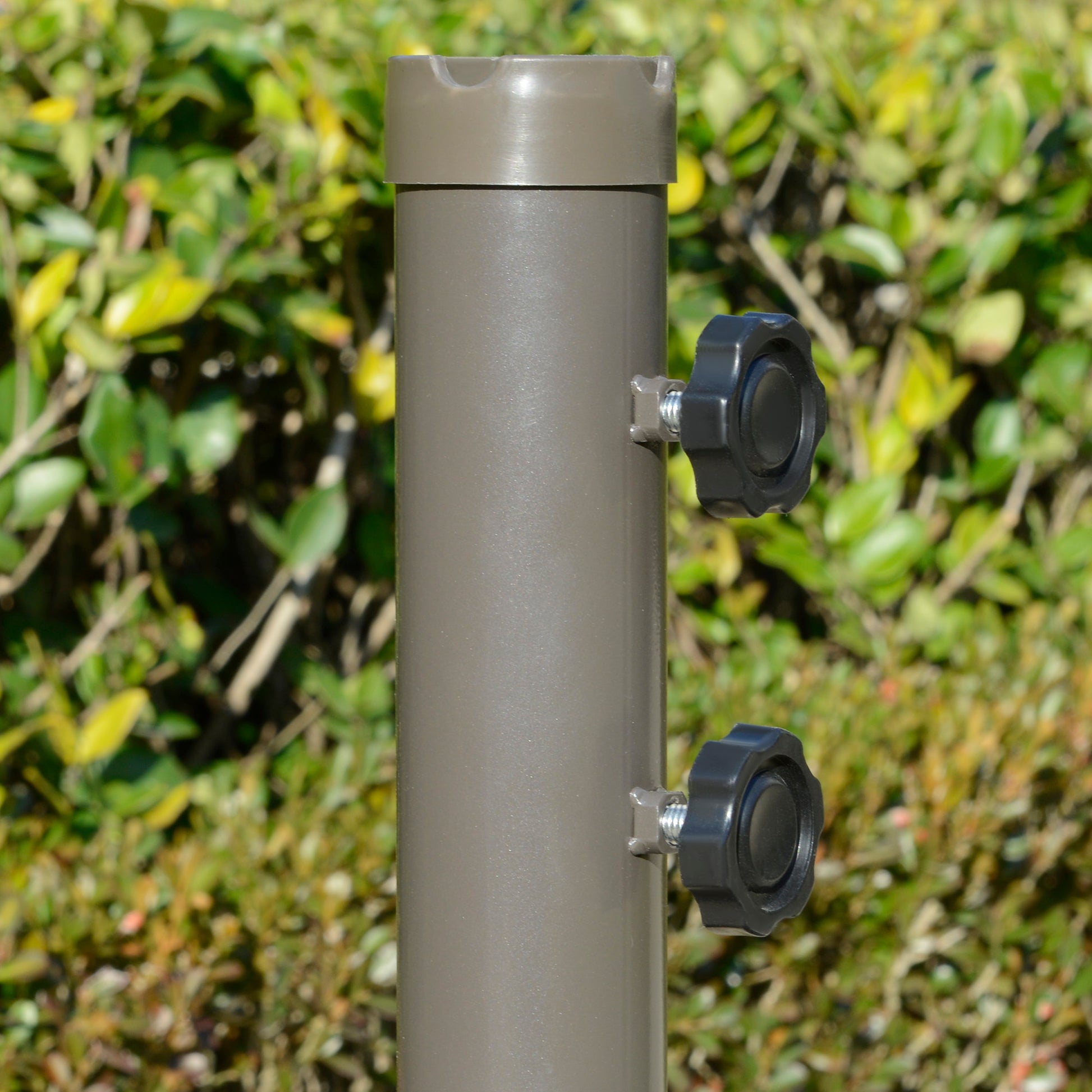 Sonnenschirm Ø2,67 mit Doppeldach Kreuzbasis Stahl Outdoor Sonnenschutz Polyester Stahl