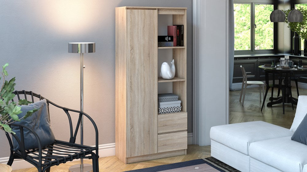 Regal BILY RS-80 – 80 cm breit, 7 Fächer & 2 Schubladen, mehrere Farben