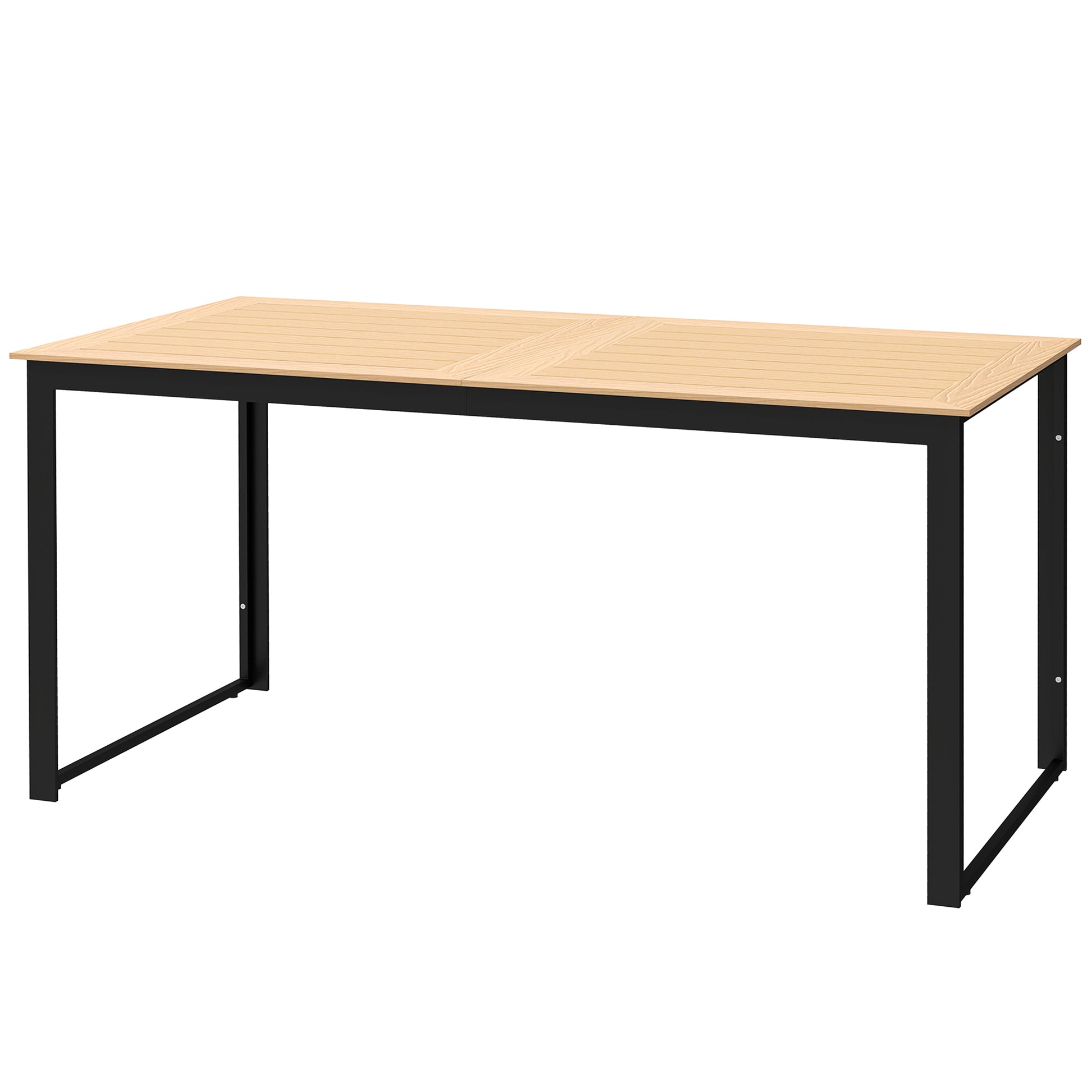 Gartentisch für 6 Personen 160 x 80 cm Wetterfest Balkontisch mit Lamellen-Tischplatte