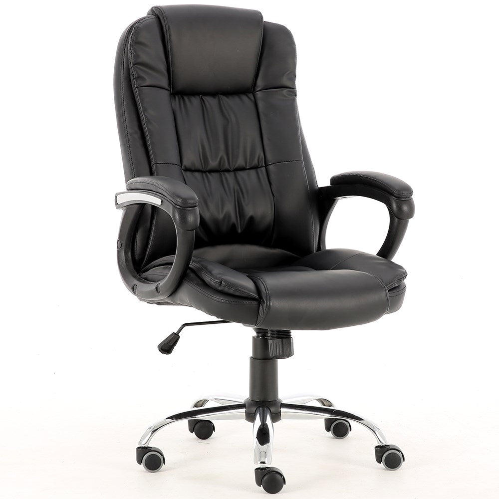 Bürostuhl IDOL – ergonomischer Drehstuhl mit Armlehnen, Schwarz