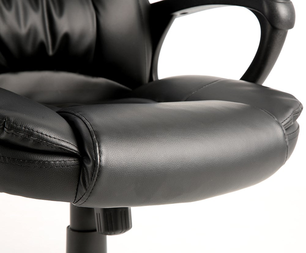 Bürostuhl IDOL – ergonomischer Drehstuhl mit Armlehnen, Schwarz