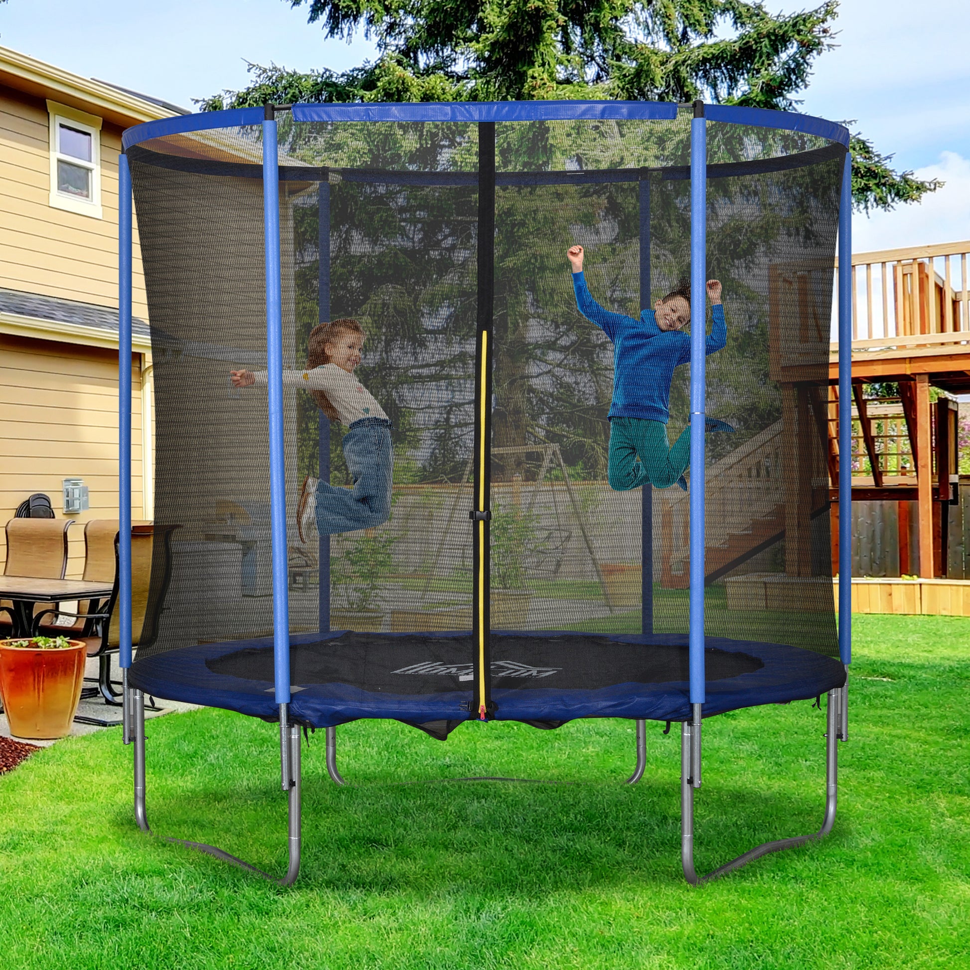 Trampolin mit Sicherheitsnetz für Innen- und Außenbereich Gartentrampolin Ø244 cm