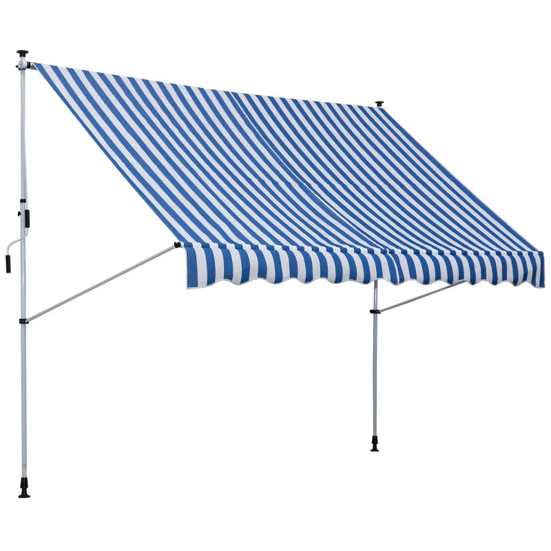 Terrassenmarkise mit Handkurbel höhenverstellbar, witterungsbeständig Balkonmarkise 150cm B