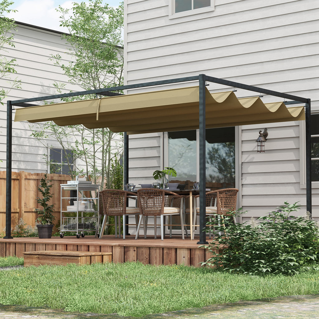 Pergola, Robuster Sonnenschutz für Garten, aus Metall und Kunststoff, UV- und wasserabweisend