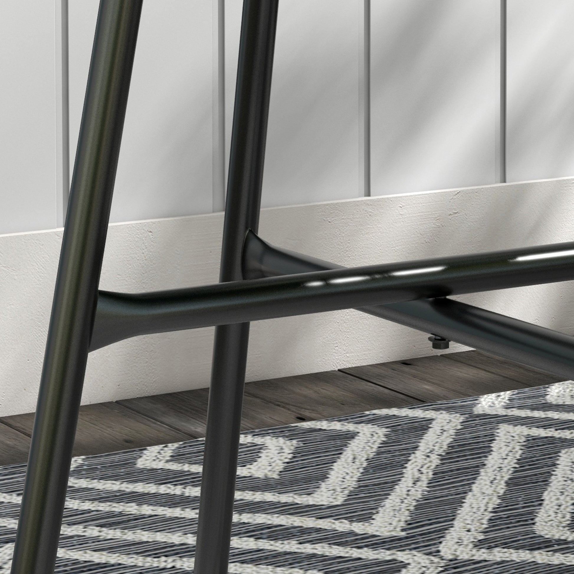 Gartentisch Boho-Stil, PE-Rattan, gehärtetes Glas, wetterbeständig, 50 cm x 50 cm, Grau