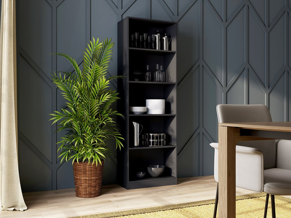 Regal ONYX R60 – 60 cm breit, Bücherregal mit 5 Fächern, mehrere Farben