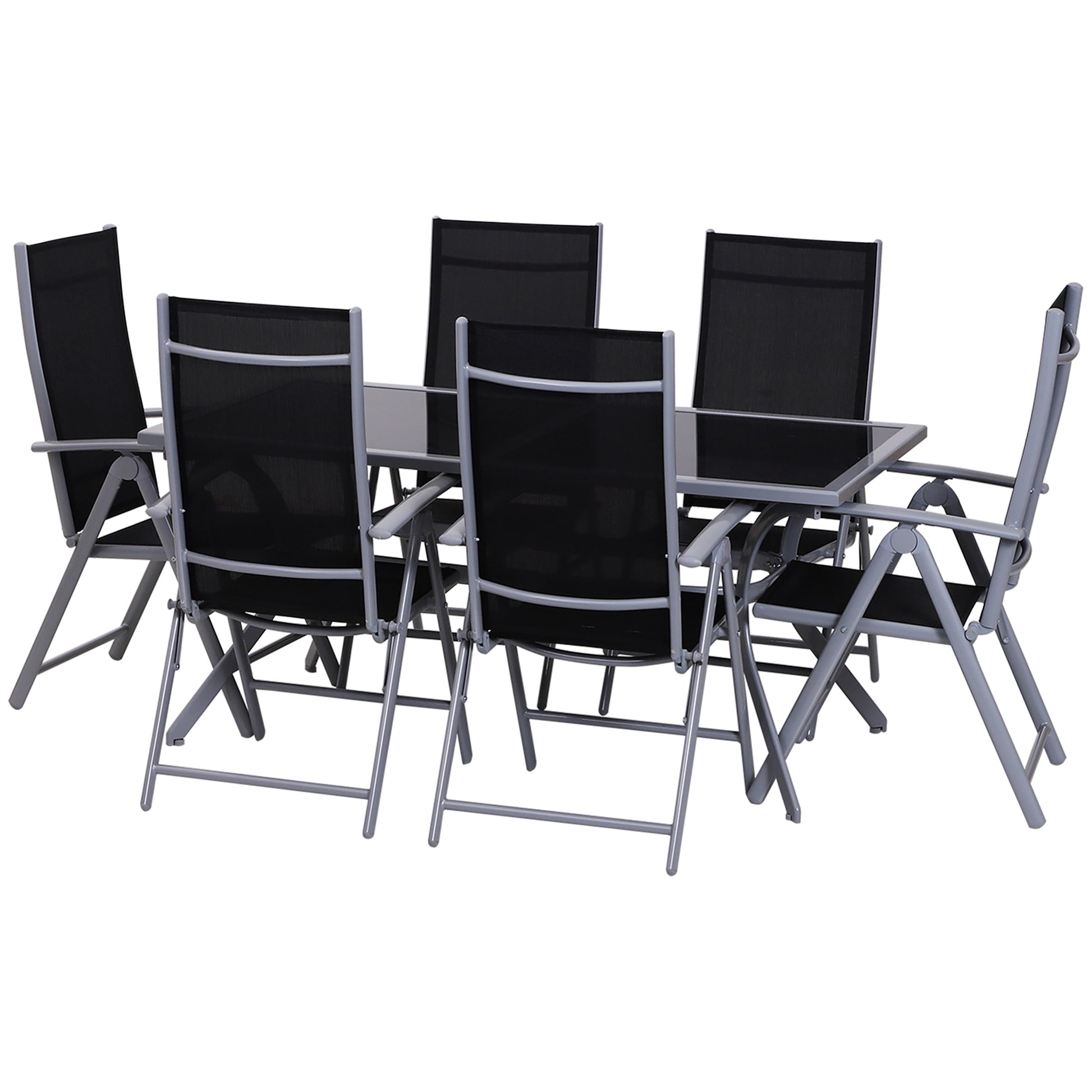 Sitzgarnitur für 6 Personen Sitzgruppe Gartengarnitur Gartenset Gartenmöbel Alu