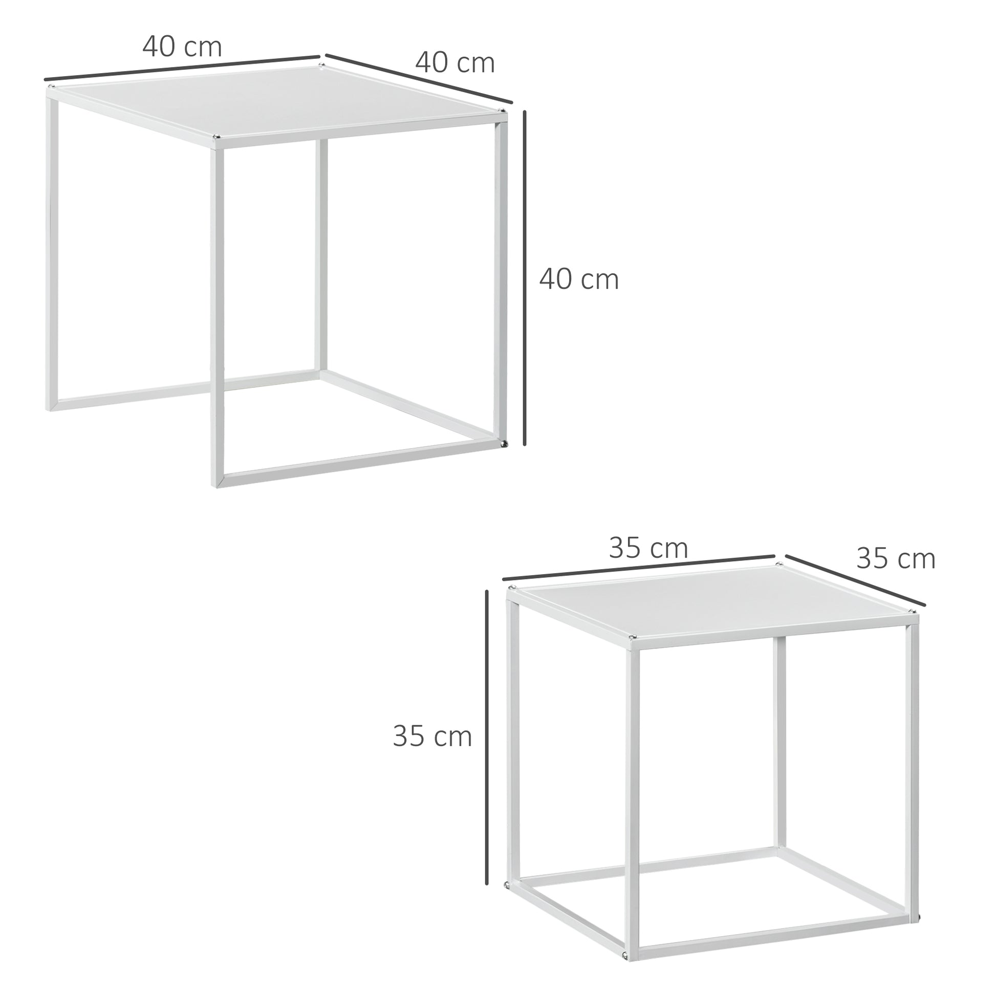 Beistelltisch-Set, moderne Satztische, platzsparend, stabiler Stahlrahmen