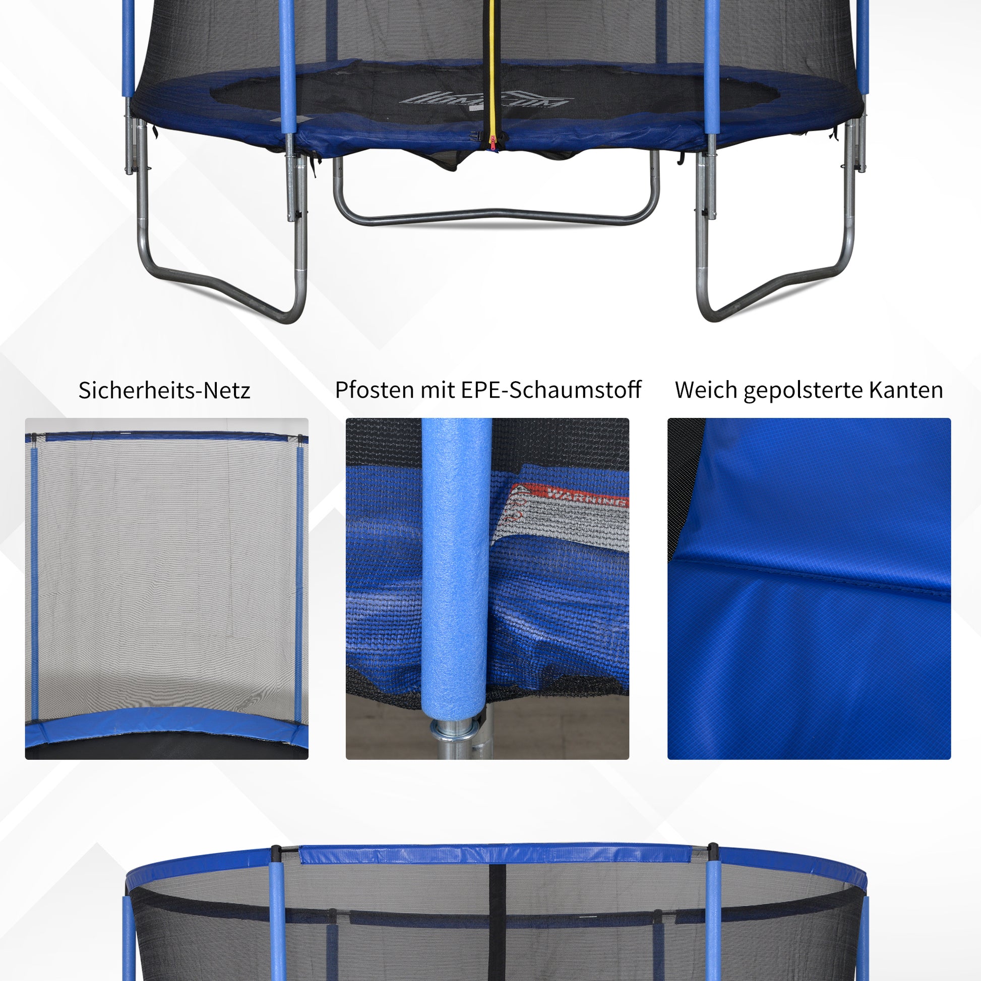 Trampolin mit Sicherheitsnetz für Innen- und Außenbereich Gartentrampolin Ø244 cm