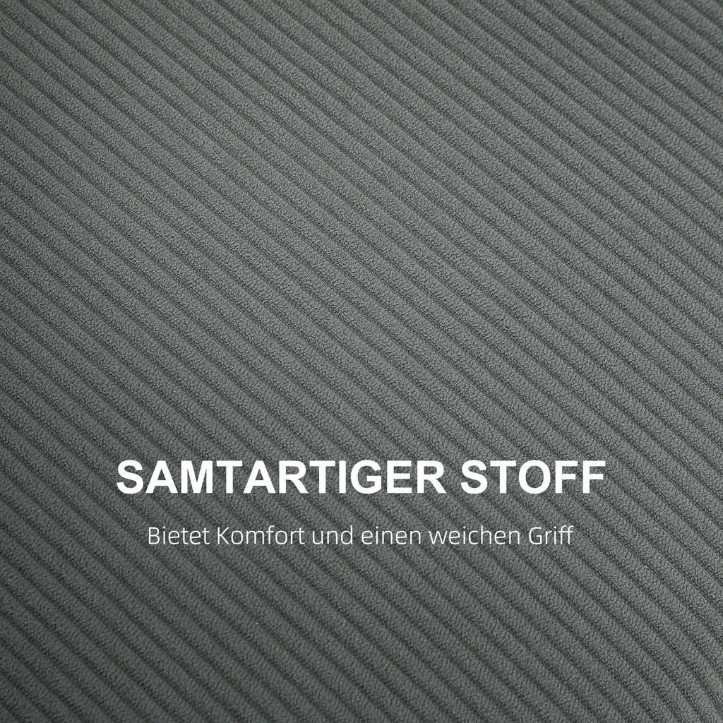 2 Sitzer-Sofa, Stoffcouch, 2 Rückenkissen, Cordbezug, 145 x 75 x 78 cm, Anthrazit