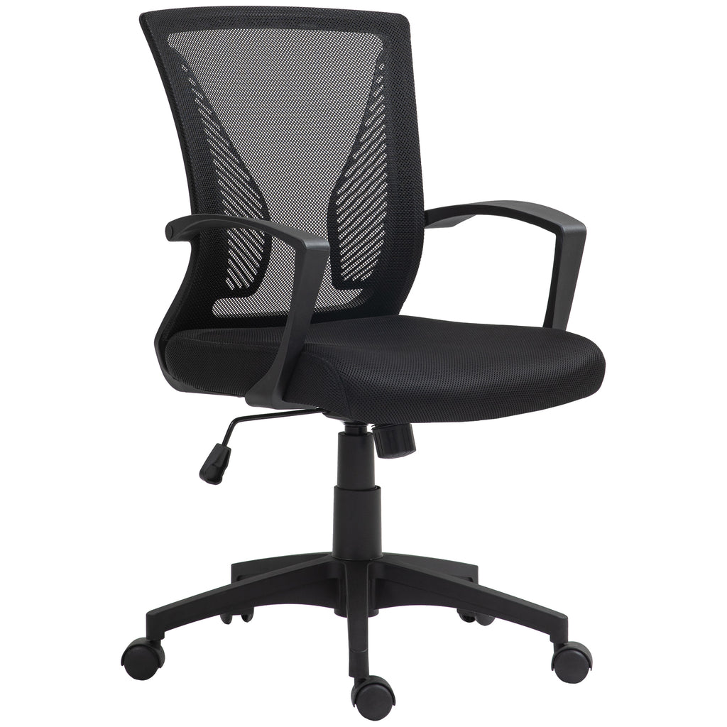 Bürostuhl mit Mesh-Rückenlehne, höhenverstellbar, bis 120 kg, Schwarz