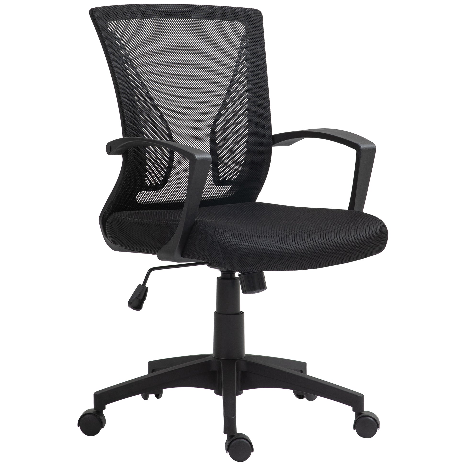 Bürostuhl mit Mesh-Rückenlehne, höhenverstellbar, bis 120 kg, Schwarz