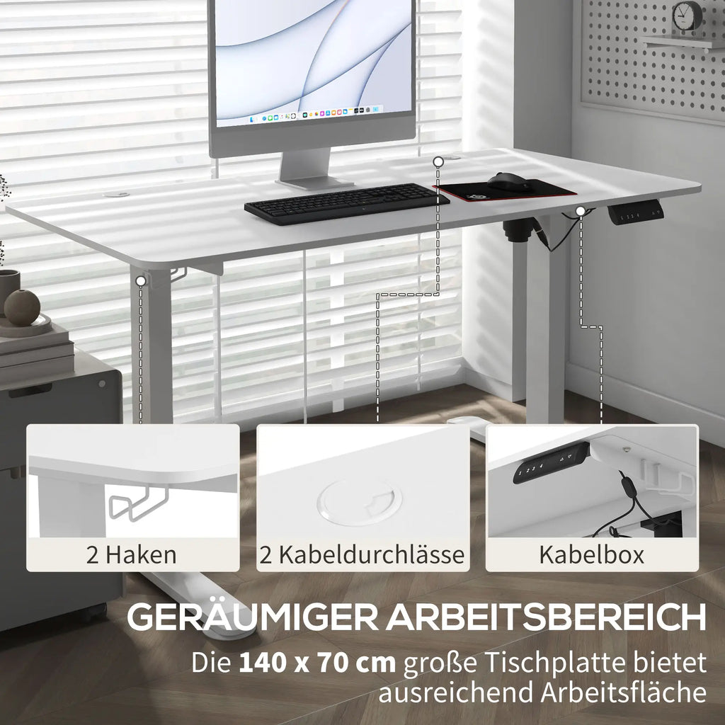 Stehpult höhenverstellbarer Computertisch Schreibtisch, 140 cm x 70 cm x 116 cm
