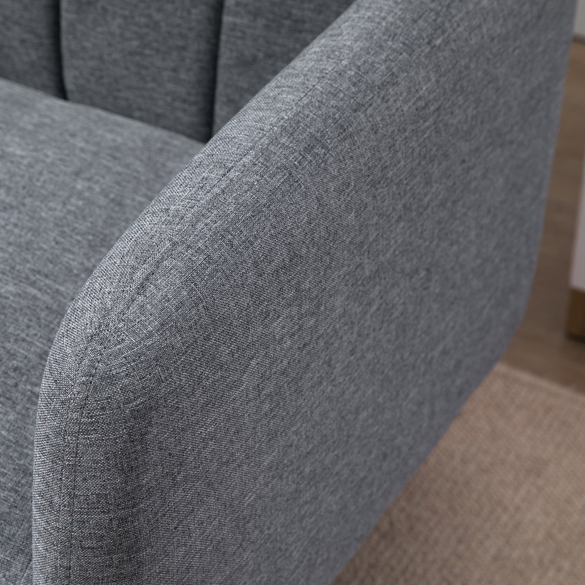 Homcom Schlafsofa 2 Sitze Wohnzimmer mit Rückenlehne in 3 Positionen Grau verstellbar