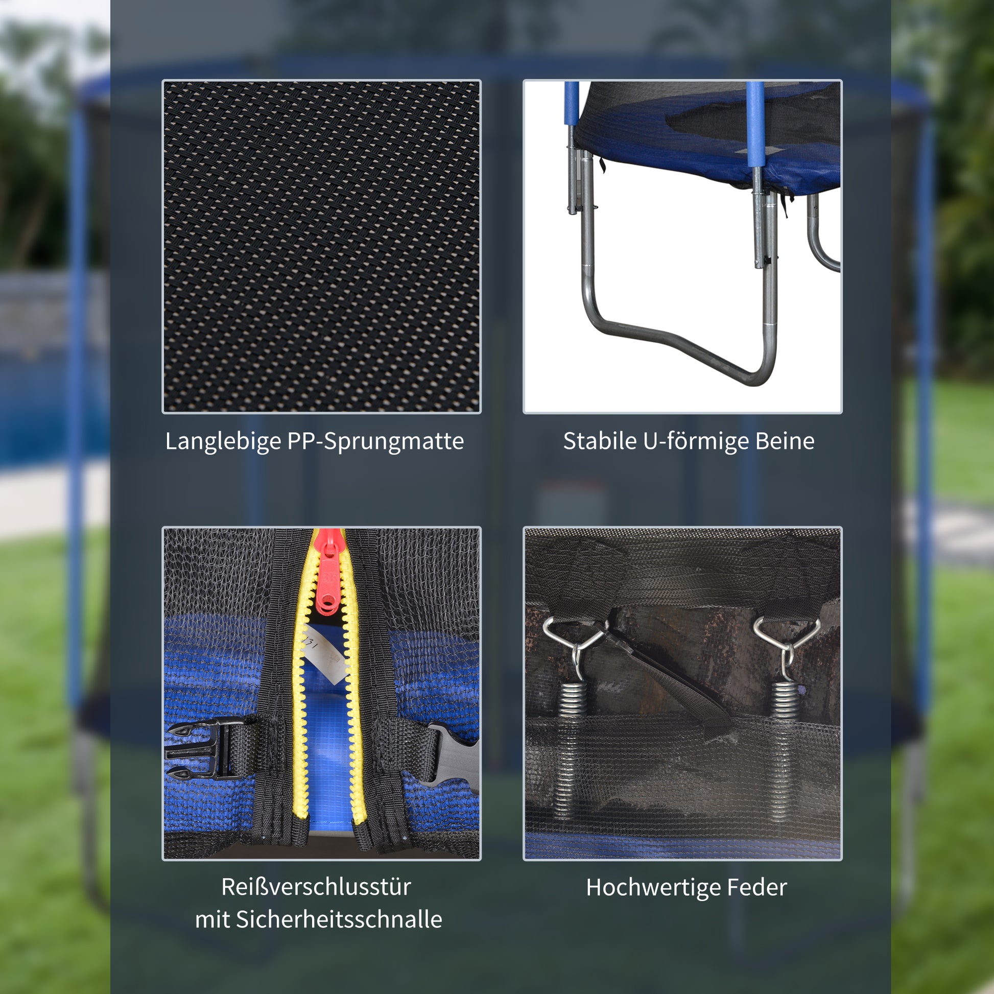 Trampolin mit Sicherheitsnetz für Innen- und Außenbereich Gartentrampolin Ø244 cm