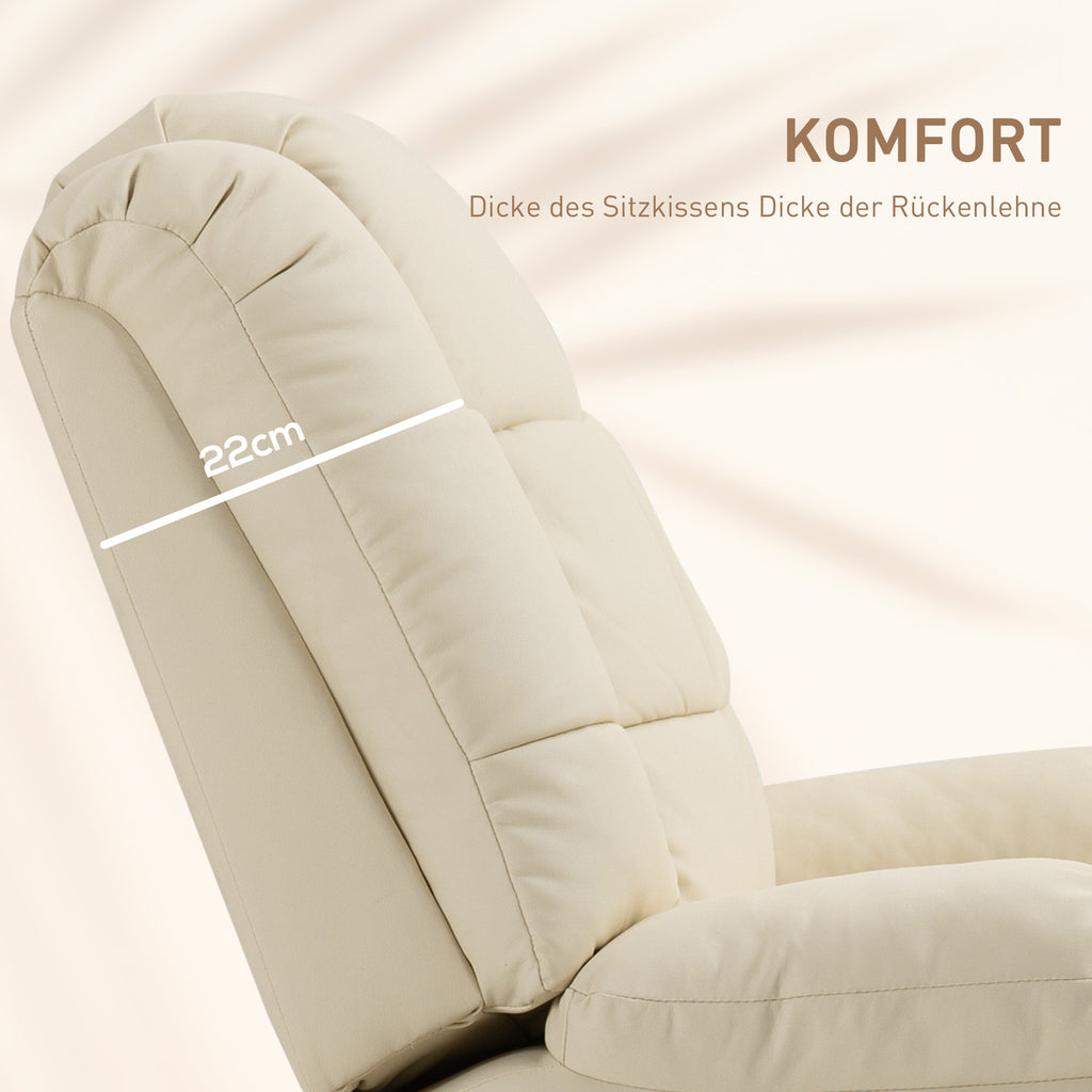 Massagesessel, Relaxsessel, 8 Vibrationspunkte, Liegefunktion, Kunstleder, 94x99x99cm