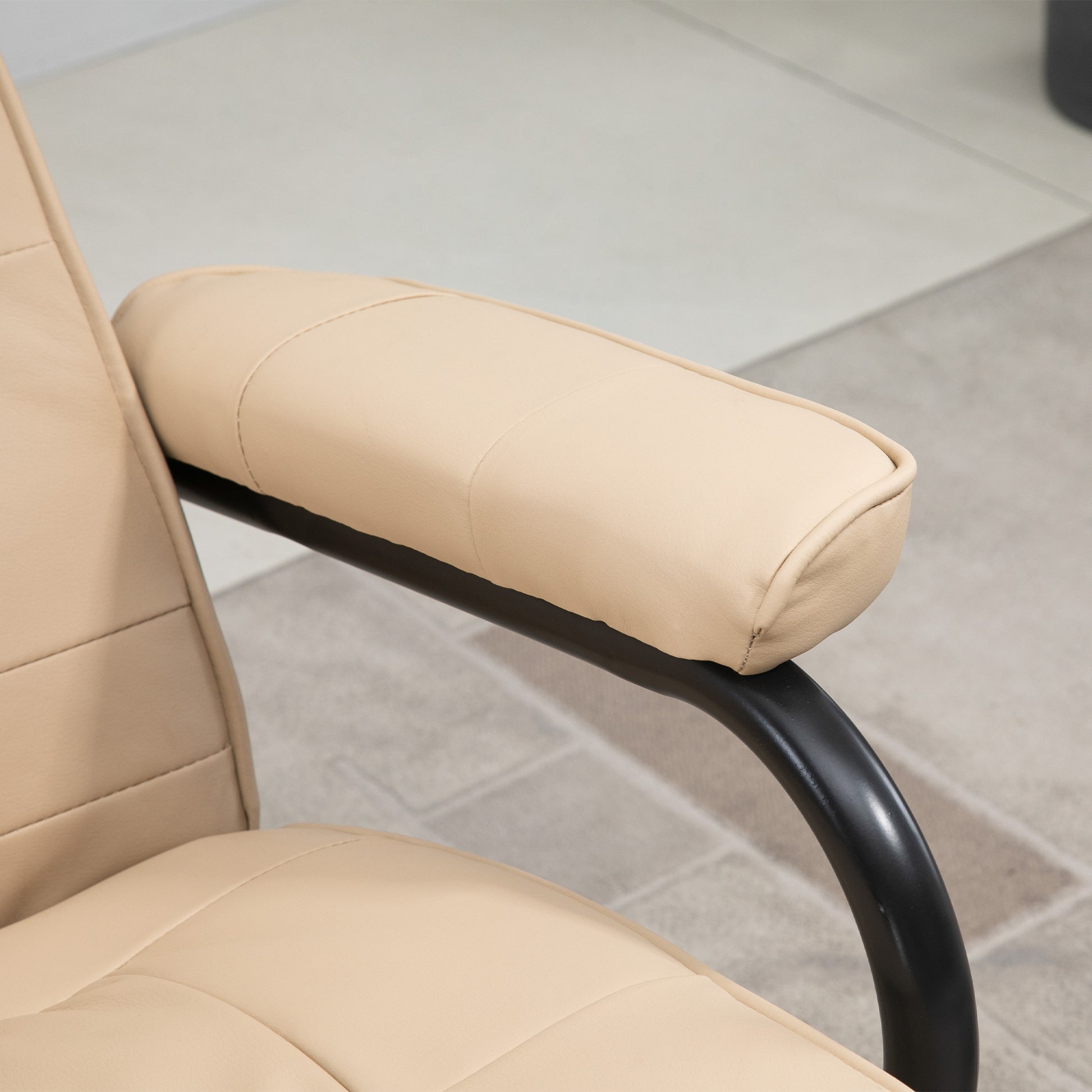 Massagesessel mit Hocker, Drehbares mit Massagefunktion, Liegefunktion, Fernbedienung, Kunstleder