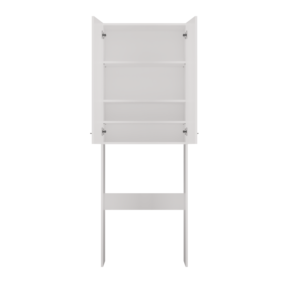 Waschmaschinenregal Waschmaschinenschrank POLA – 180 cm, Badschrank über Waschmaschine, Weiß