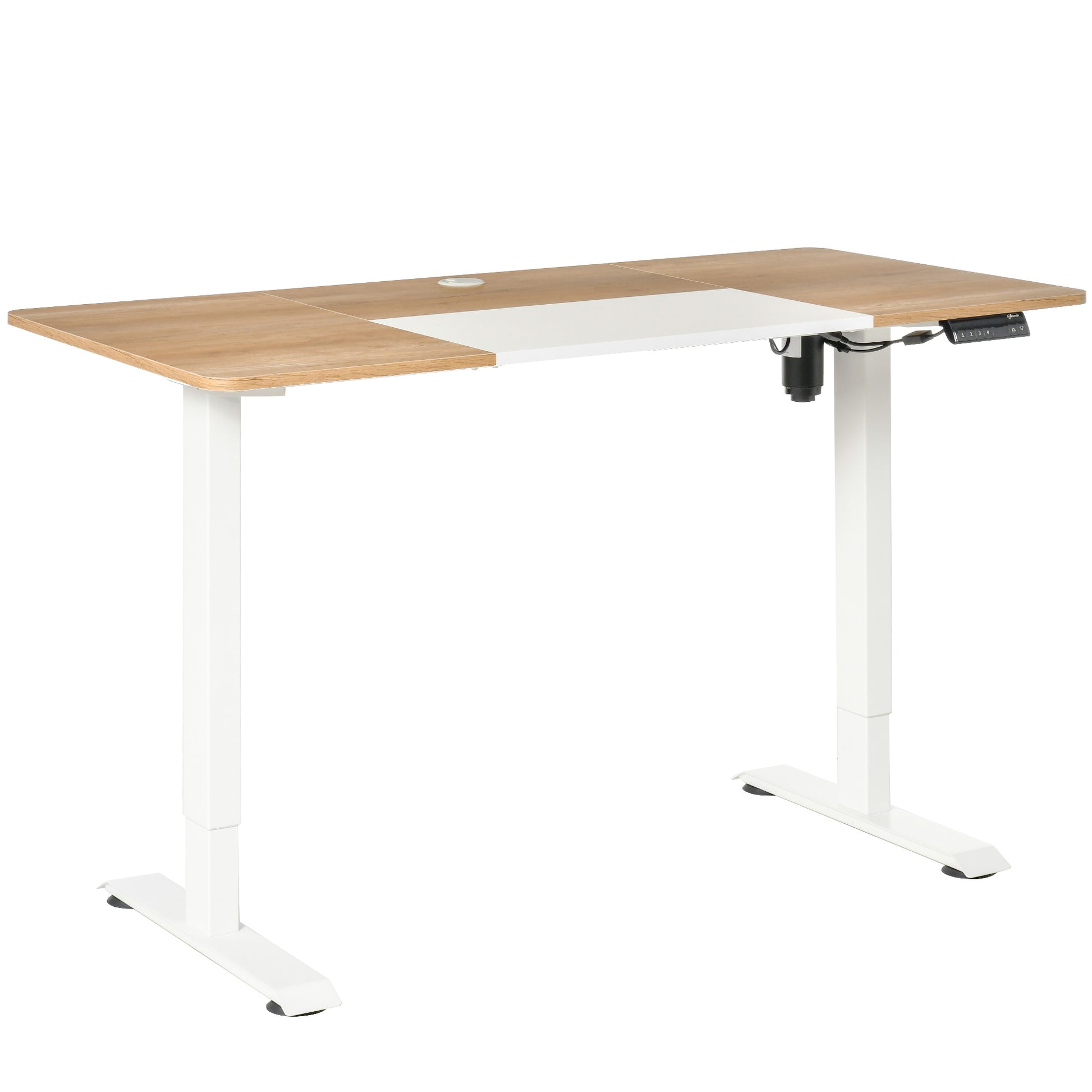 Höhenverstellbarer Schreibtisch Elektrisch 140 x 70 cm mit Memory-Steuerung, 4 tlg. Tischplatte