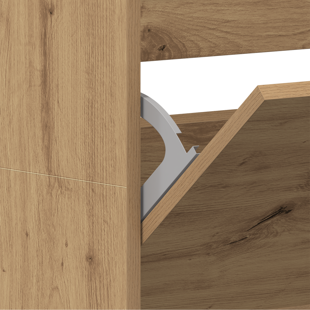 Schuhschrank Handwerkliche Eiche Holzwerkstoff 80 X 21 X 163.5 Cm Artisan Eiche