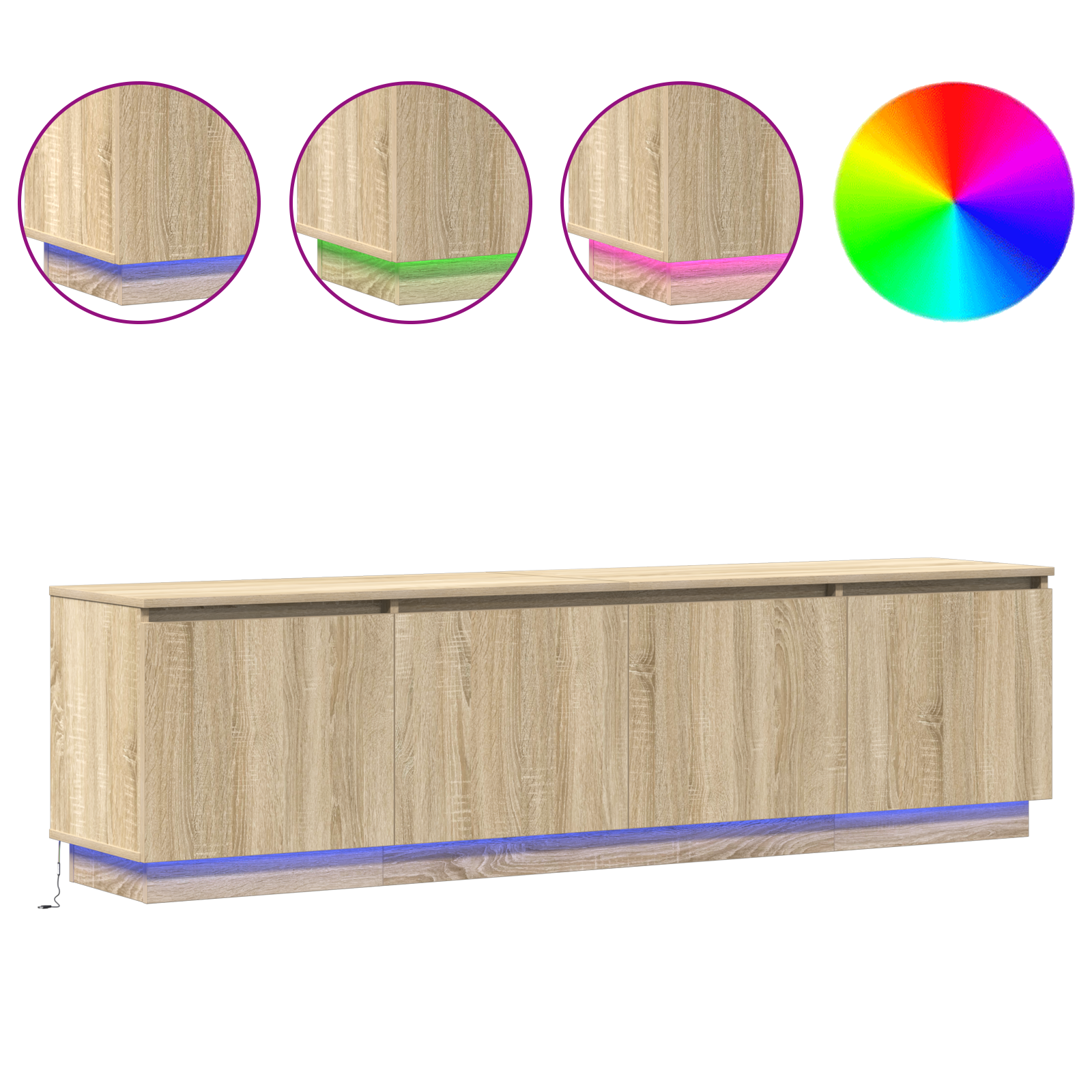 Led Tv-Schrank 180X38X49 Cm Holzwerkstoff