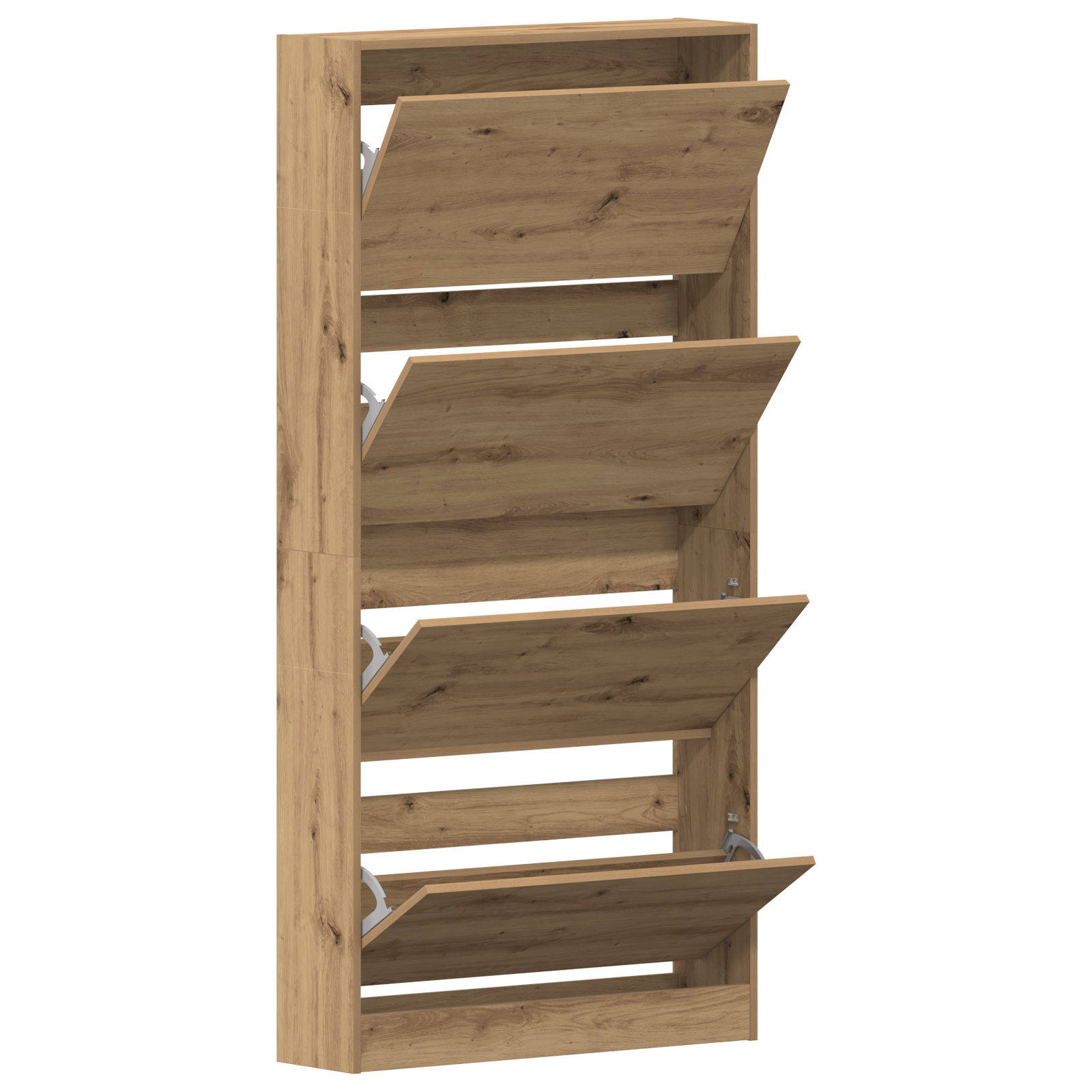 Schuhschrank Handwerkliche Eiche Holzwerkstoff 80 X 21 X 163.5 Cm Artisan Eiche