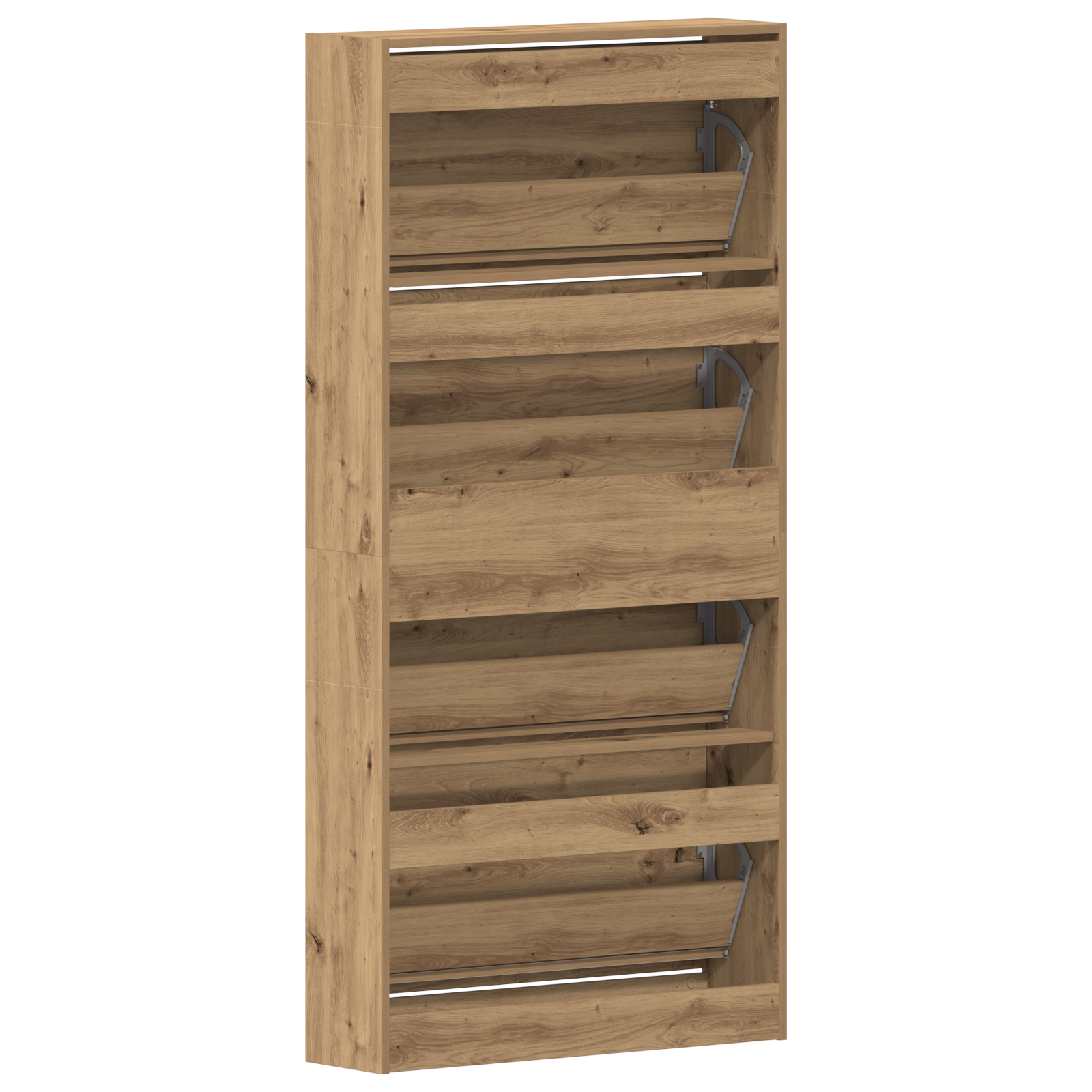 Schuhschrank Handwerkliche Eiche Holzwerkstoff 80 X 21 X 163.5 Cm Artisan Eiche