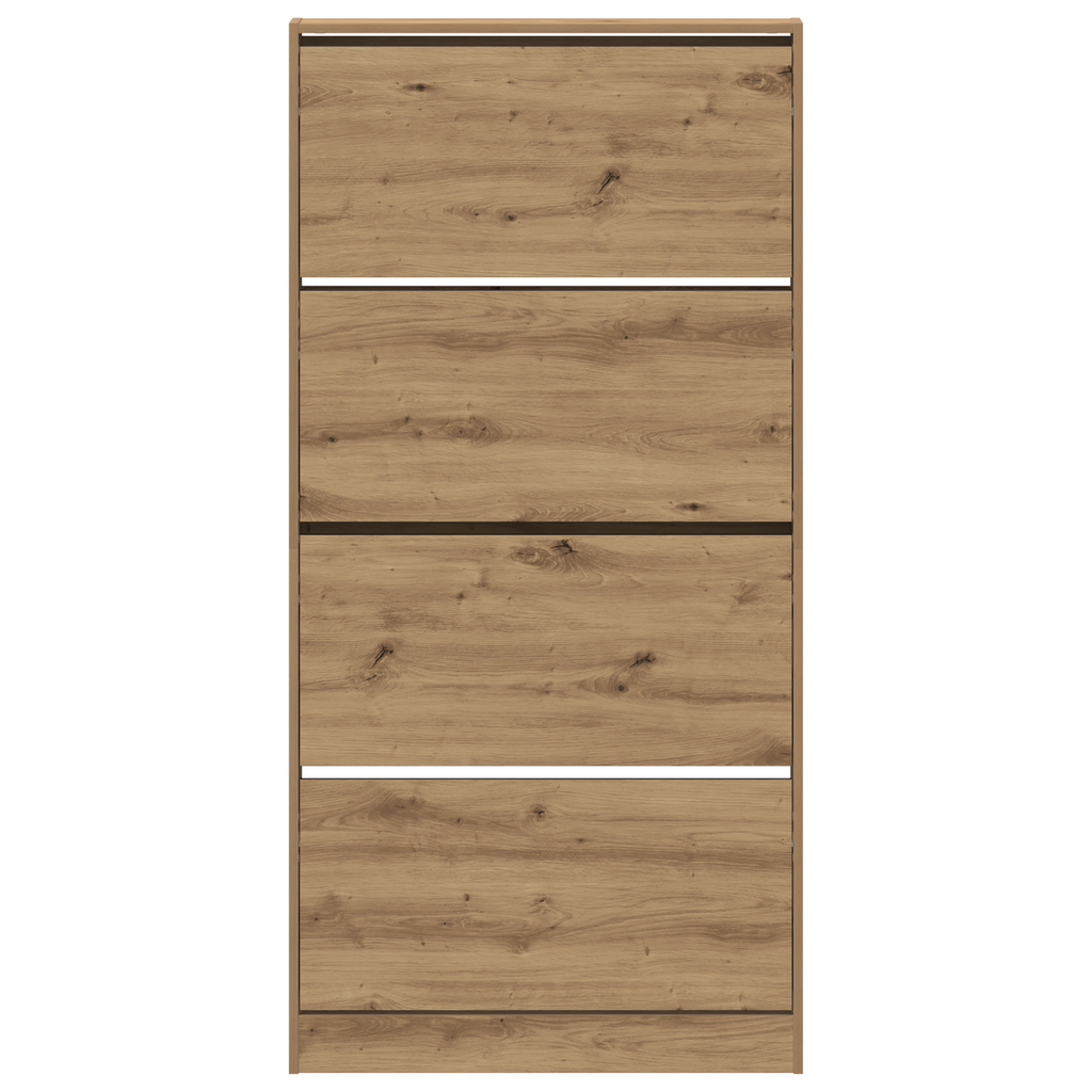 Schuhschrank Handwerkliche Eiche Holzwerkstoff 80 X 21 X 163.5 Cm Artisan Eiche