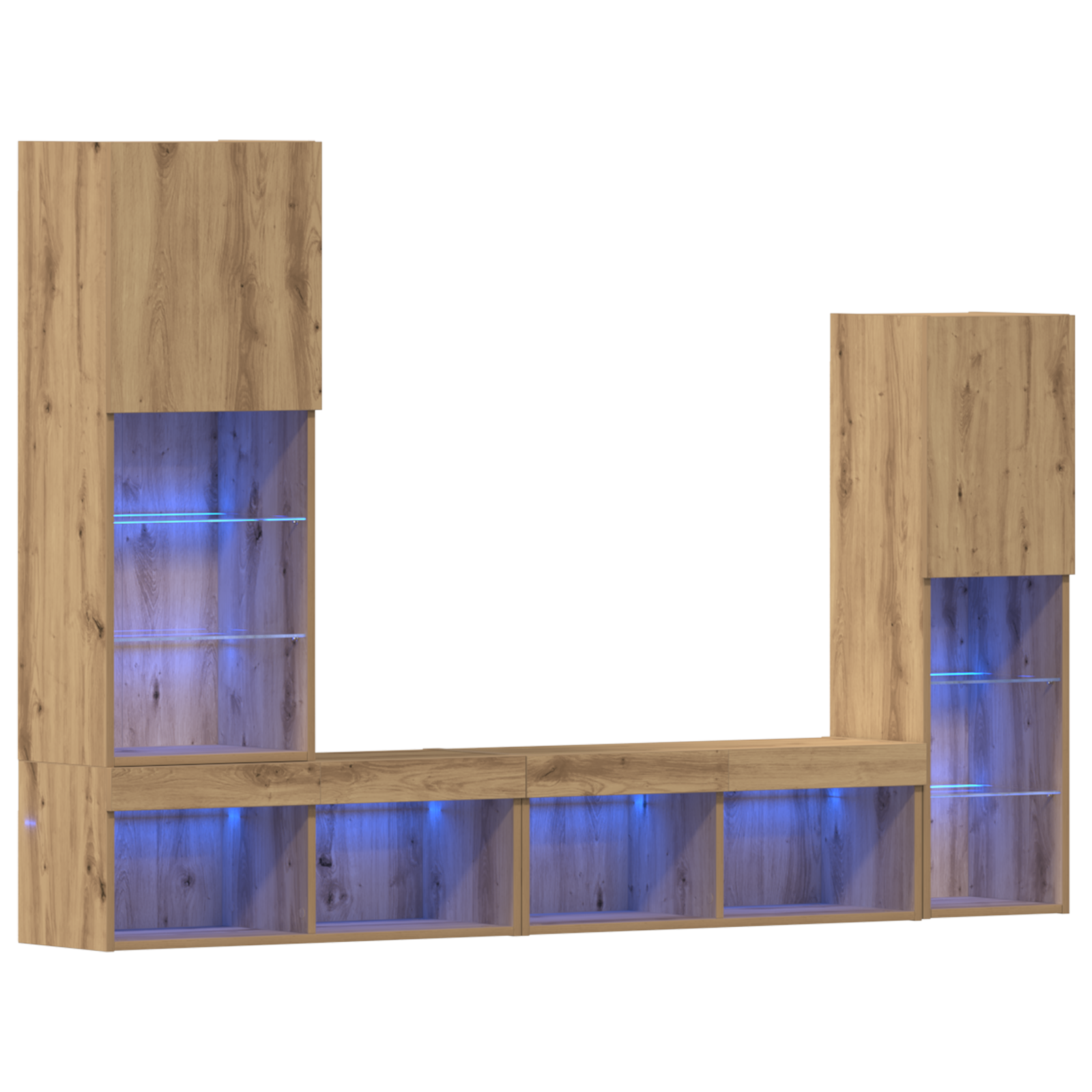 Tv Schrank Mit Led Lichtern Artisan Eiche 40,5X30X102 Cm
