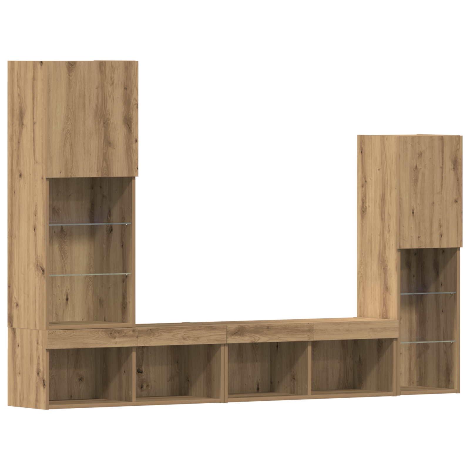 Tv Schrank Mit Led Lichtern Artisan Eiche 40,5X30X102 Cm