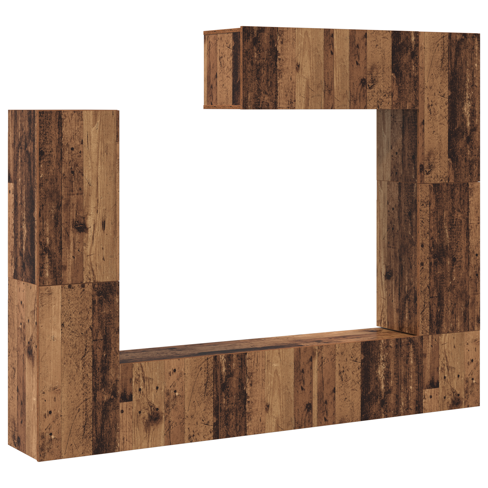 7 Teile Tv Schrank Set Wandmontiert Engineered Wood