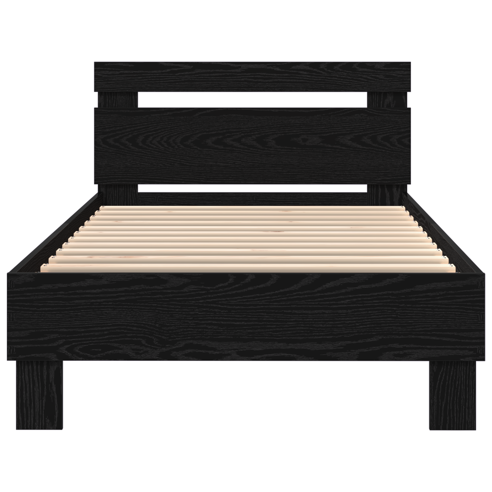 Bettgestell Mit Led-Leuchten Schwarz Eiche Schwarze Eiche